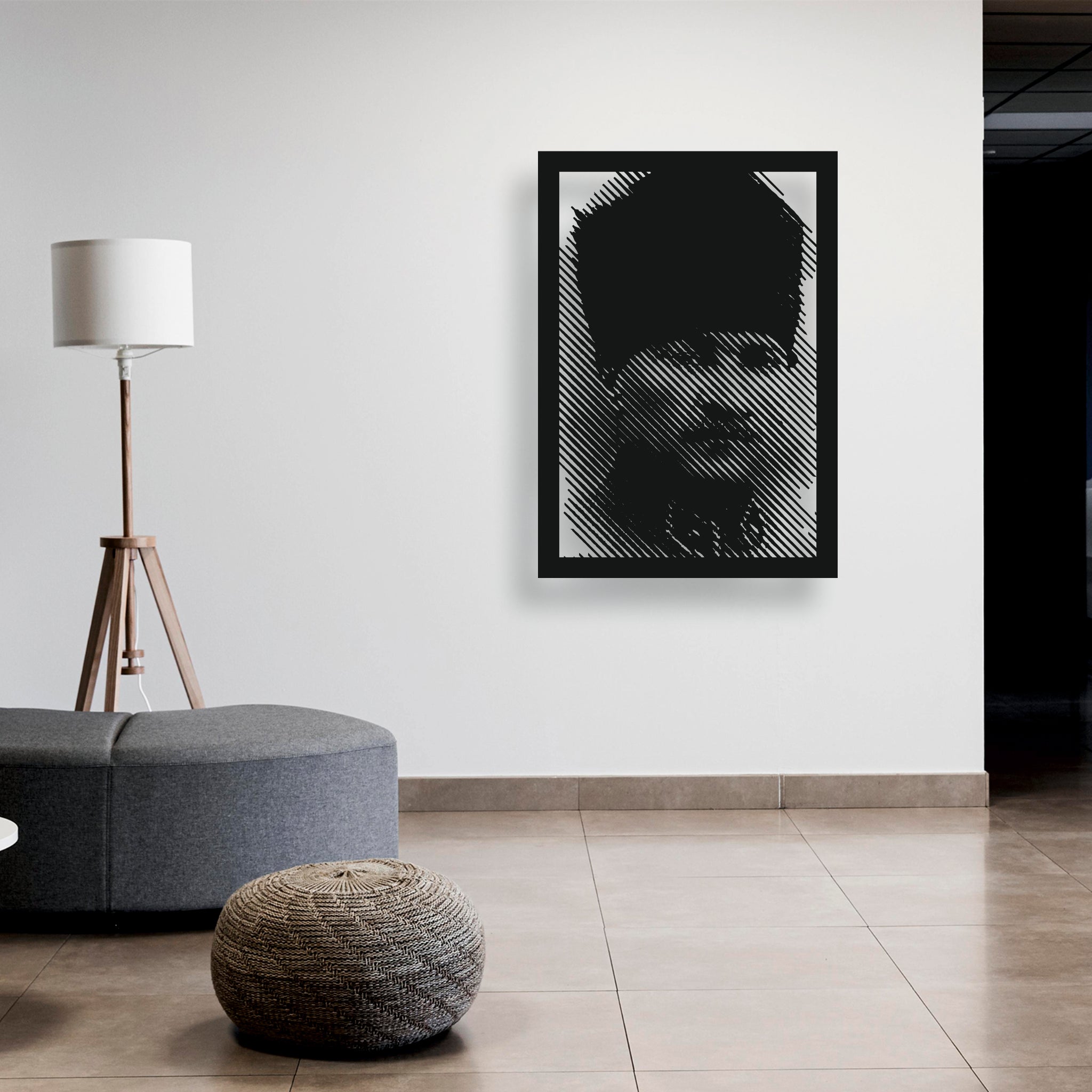 Atatürk Modern Metal Portre – Lazer Kesim ve Siyah Toz Boya