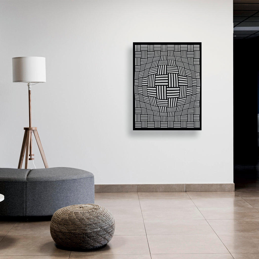 Dokuma Desenli Optik İllüzyon Metal Duvar Dekoru | 3D Etkili Sanat