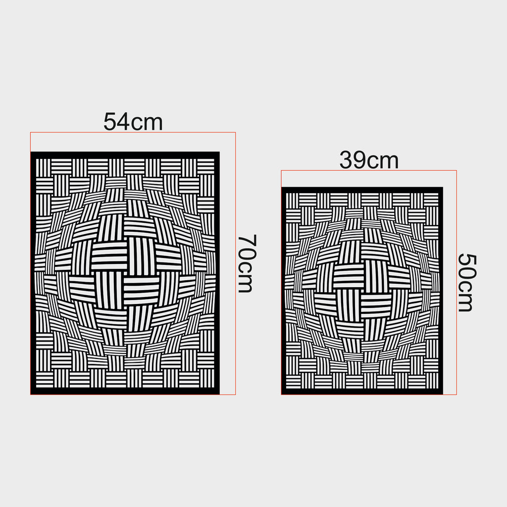 Dokuma Desenli Optik İllüzyon Metal Duvar Dekoru | 3D Etkili Sanat
