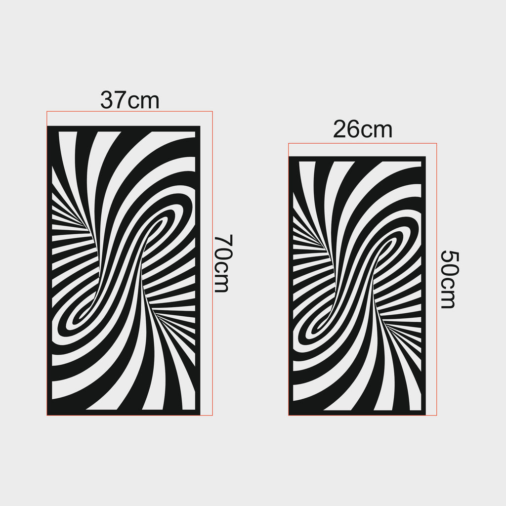 3D Optik İllüzyon Metal Duvar Dekoru | Hipnotik Spiral Sanatı