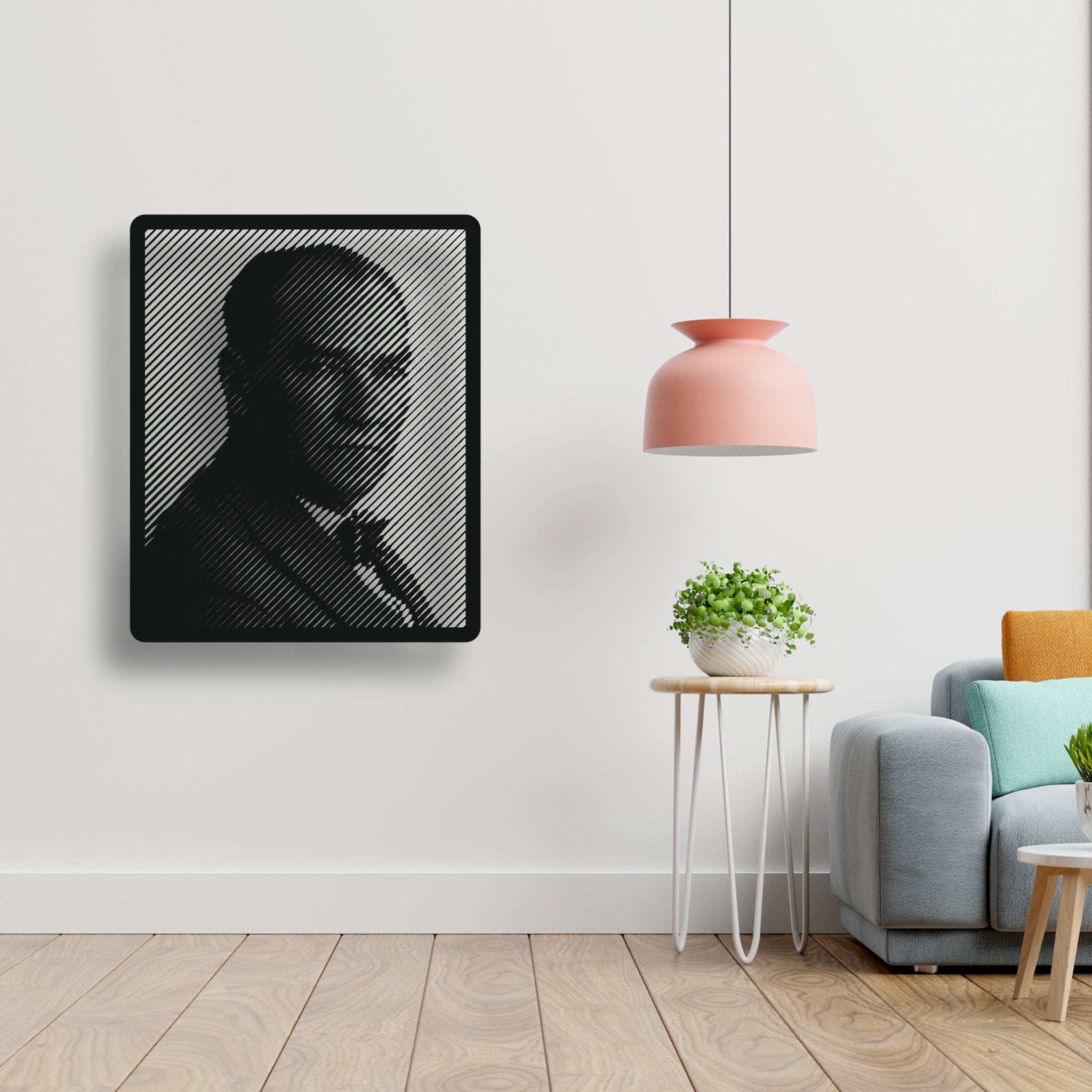 Atatürk Modern Metal Portre – Lazer Kesim ve Siyah Toz Boya