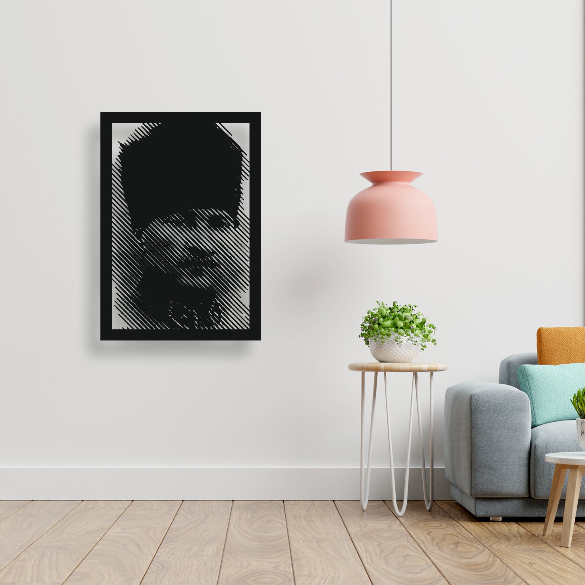 Atatürk Modern Metal Portre – Lazer Kesim ve Siyah Toz Boya