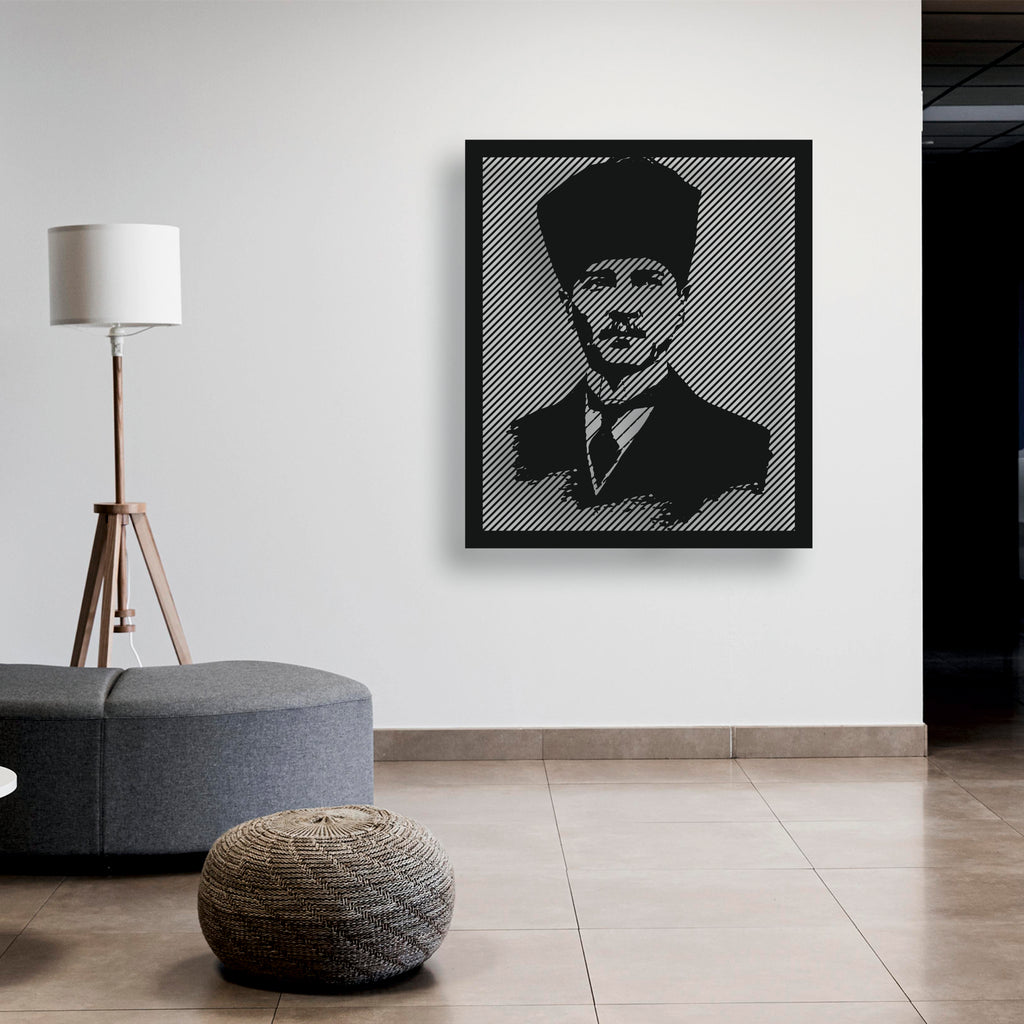 Atatürk Modern Metal Duvar Dekoru – Lazer Kesim Profil Tasarım