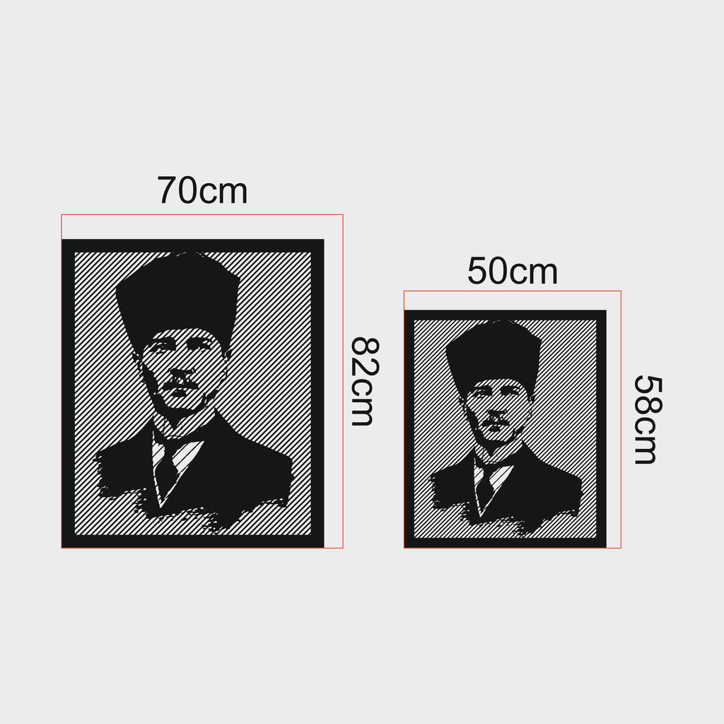Atatürk Modern Metal Duvar Dekoru – Lazer Kesim Profil Tasarım