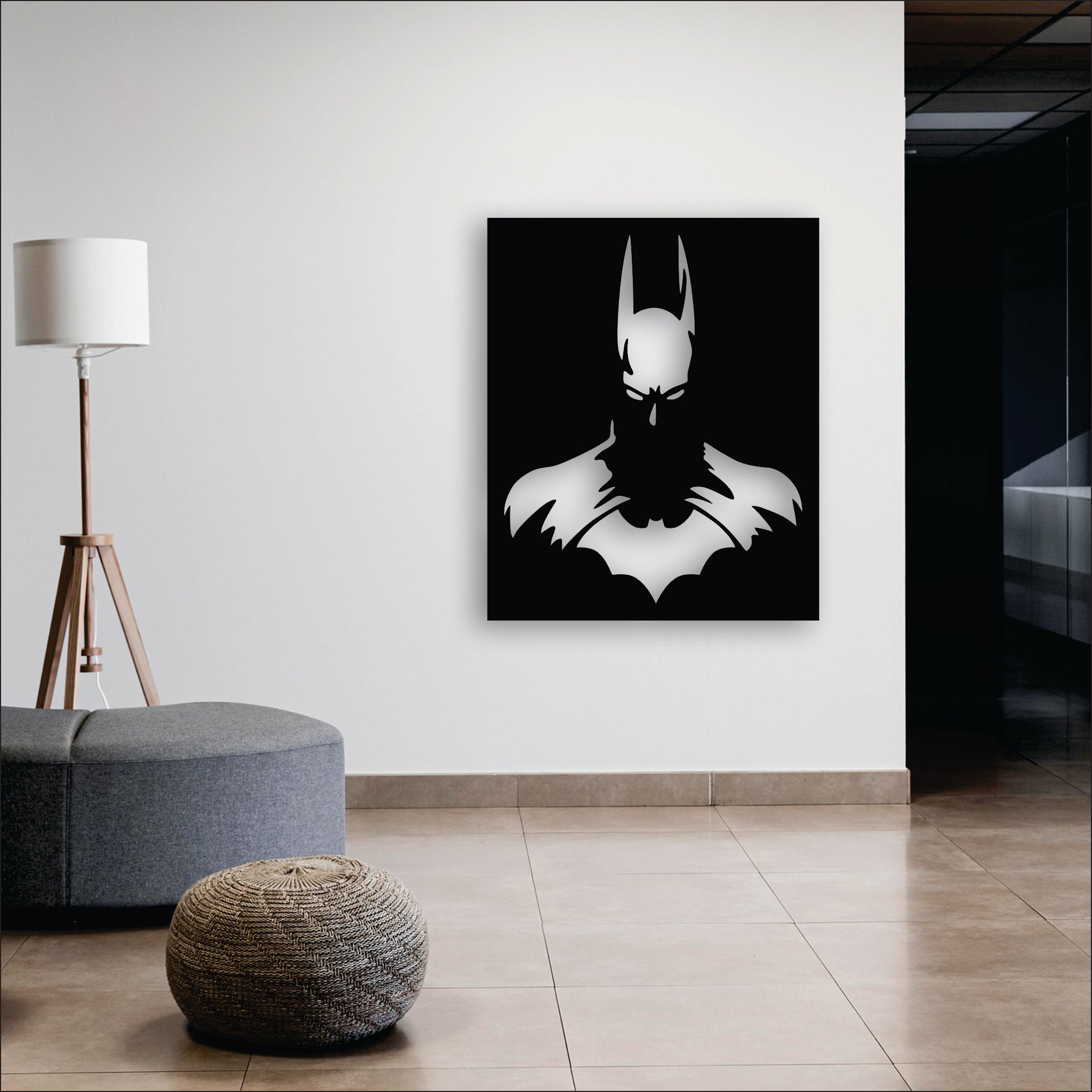 Batman Metal Duvar Sanatı – Lazer Kesim ve Siyah Toz Boya