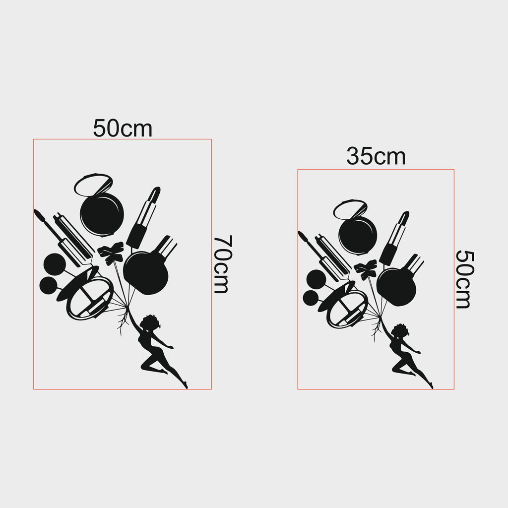 Makyaj Balonları Metal Tablo | Kozmetik Mağazası/Güzellik Salonu Dekoru