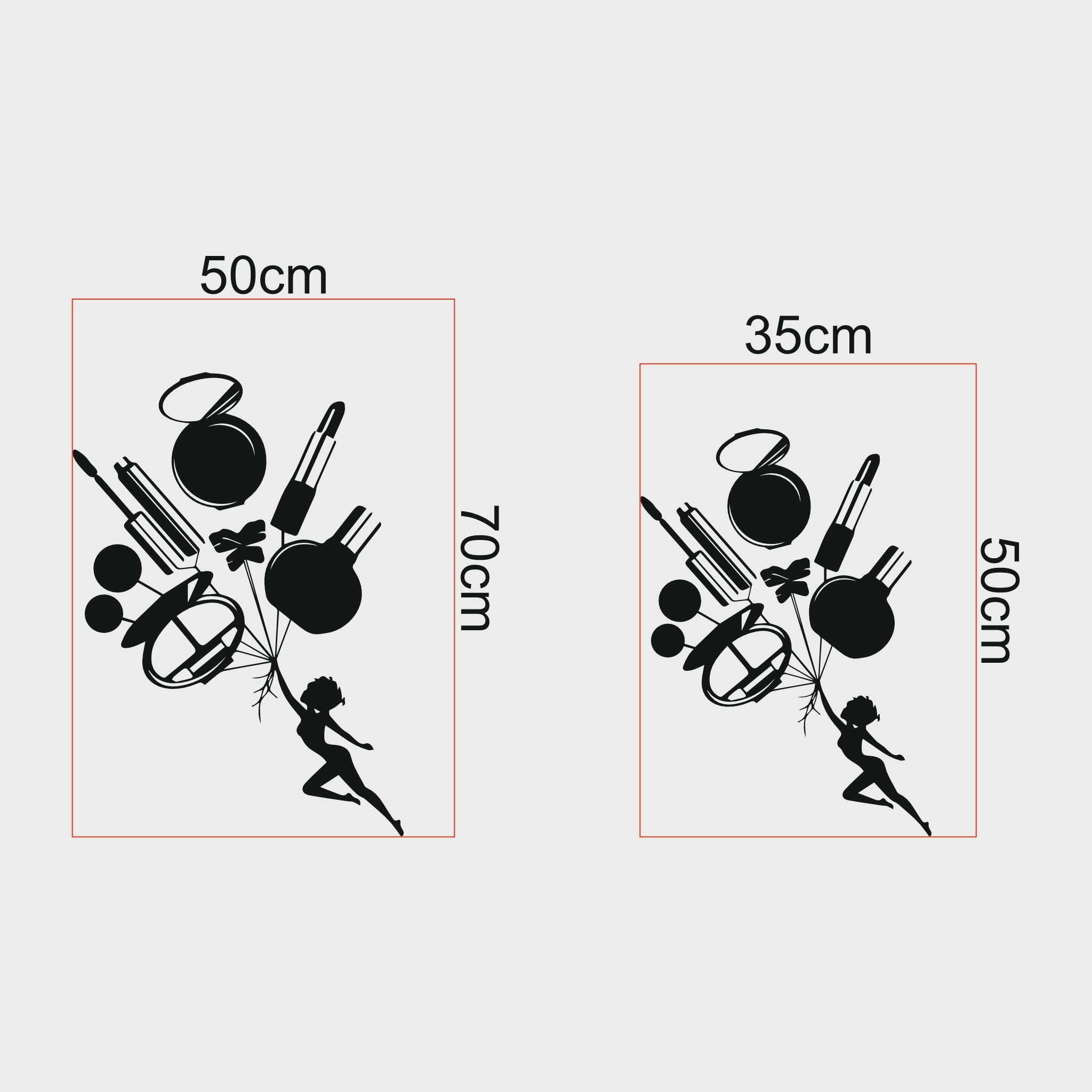 Makyaj Balonları Metal Tablo | Kozmetik Mağazası/Güzellik Salonu Dekoru