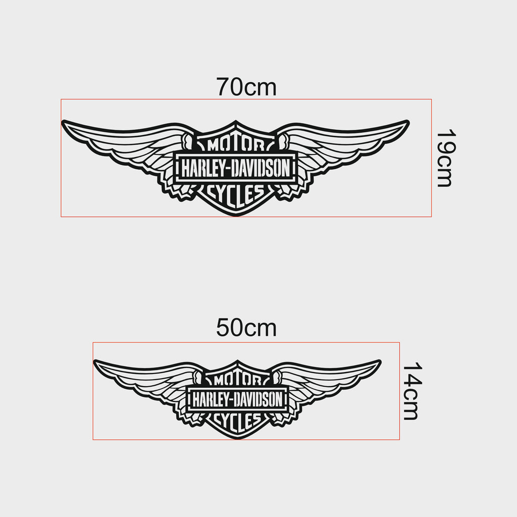 Harley-Davidson Kanatlı Logo Metal Duvar Dekoru | İkonik Motor Sanatı