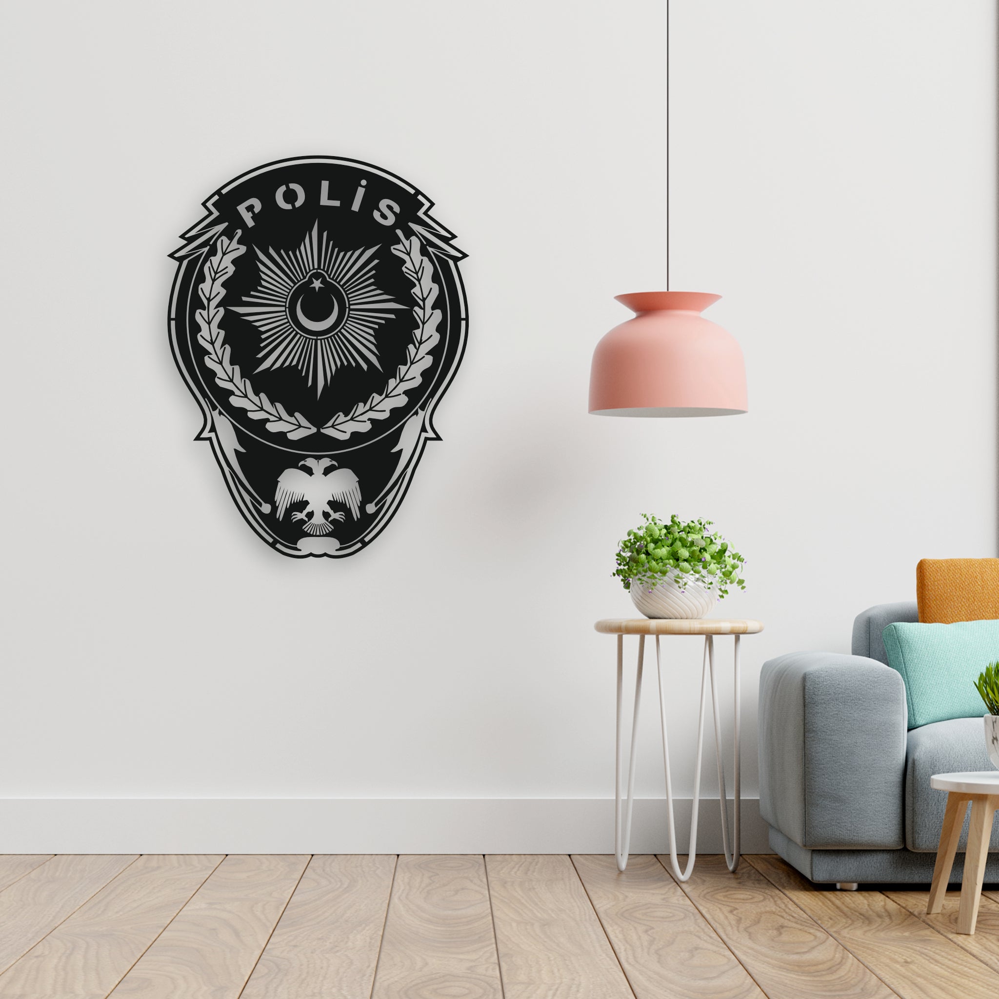 Polis Rozeti Metal Duvar Dekoru | Türk Polis Teşkilatı Logosu
