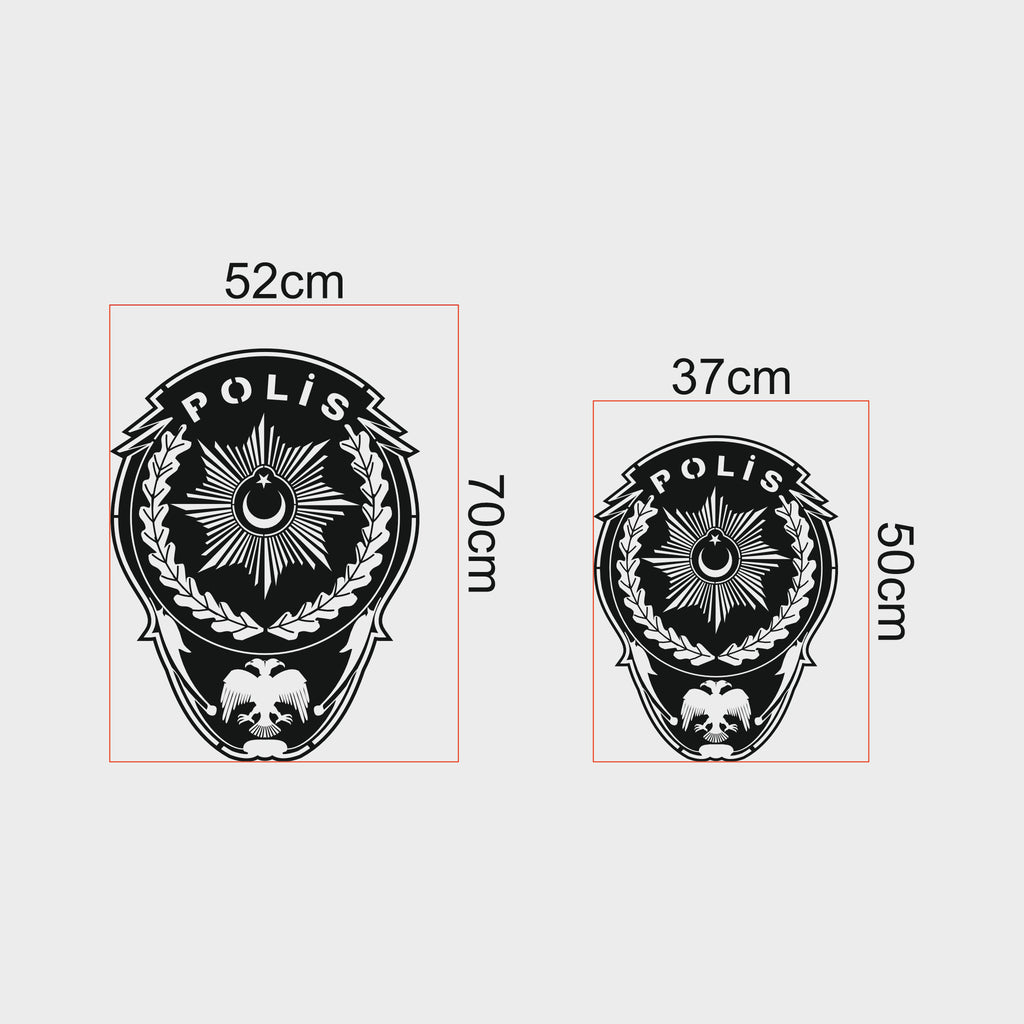 Polis Rozeti Metal Duvar Dekoru | Türk Polis Teşkilatı Logosu