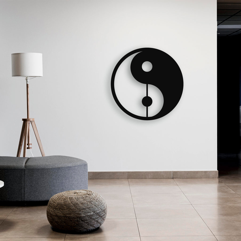 Yin Yang Metal Duvar Dekoru | Uyum ve Denge Sembolü Duvar Sanatı