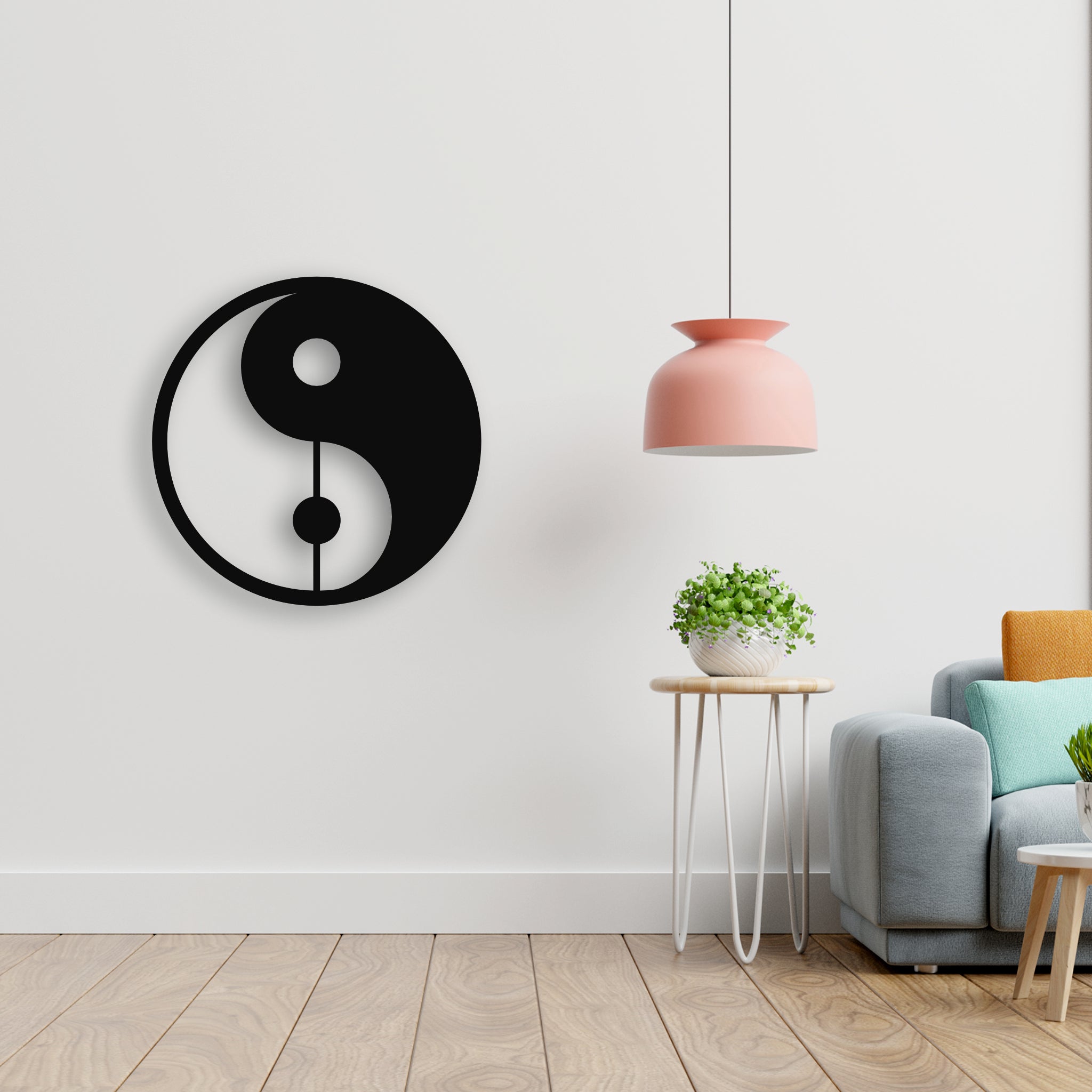 Yin Yang Metal Duvar Dekoru | Uyum ve Denge Sembolü Duvar Sanatı