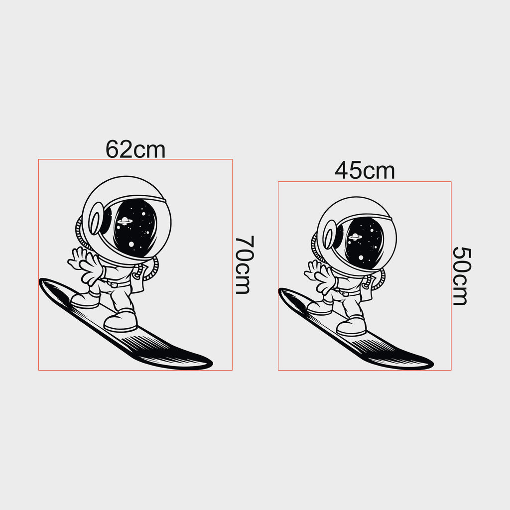 Uzay Sörfçüsü Metal Duvar Dekoru | Astronot Figürlü Eğlenceli Sanat