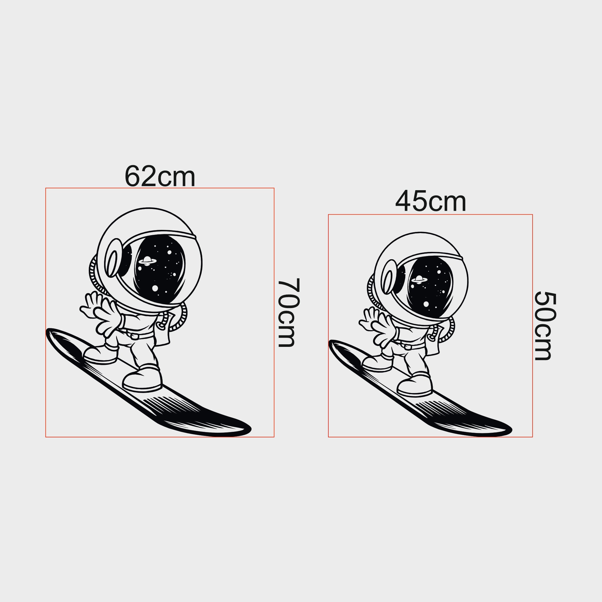 Uzay Sörfçüsü Metal Duvar Dekoru | Astronot Figürlü Eğlenceli Sanat