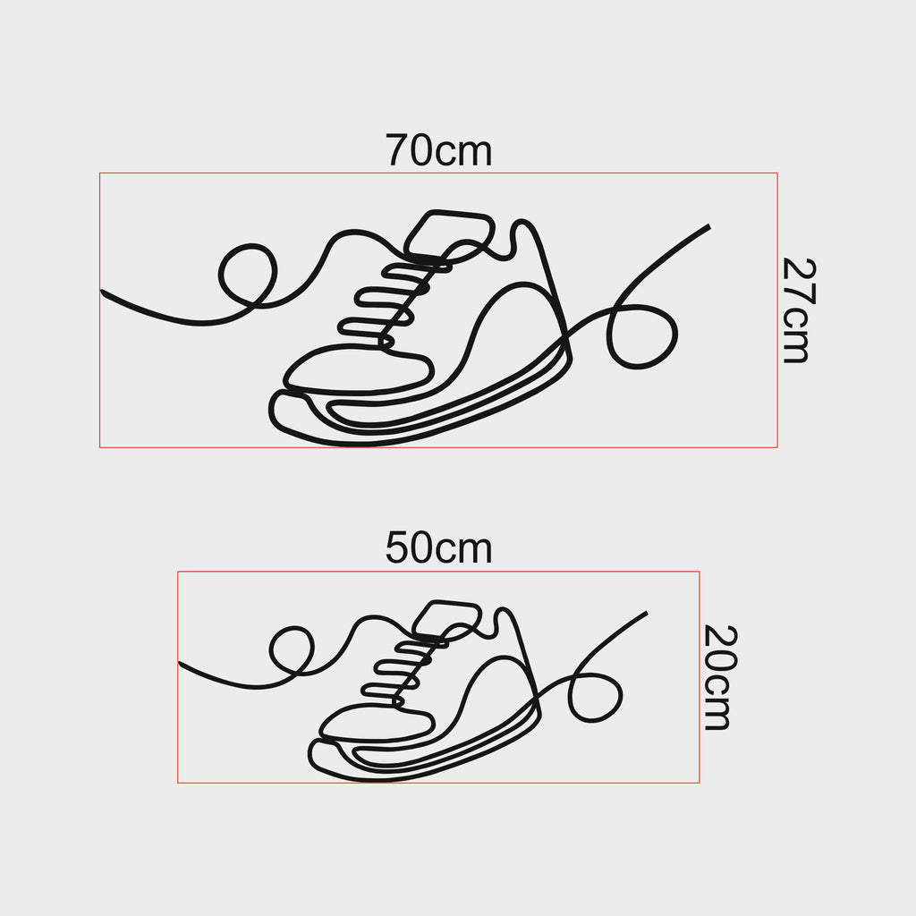 Tek Çizgi Sanatı Koşu Ayakkabısı Metal Duvar Dekoru | Minimalist Tasarım