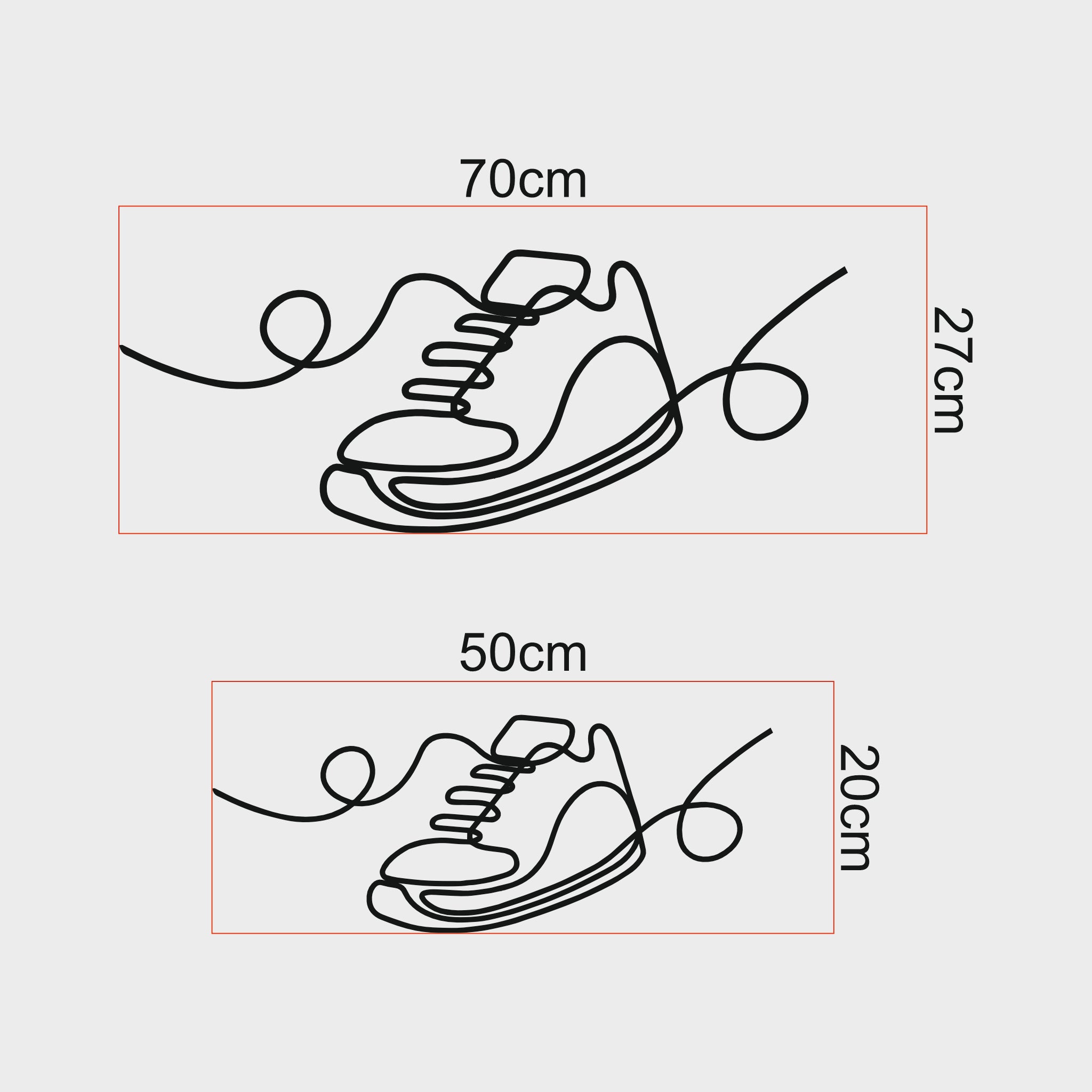 Tek Çizgi Sanatı Koşu Ayakkabısı Metal Duvar Dekoru | Minimalist Tasarım