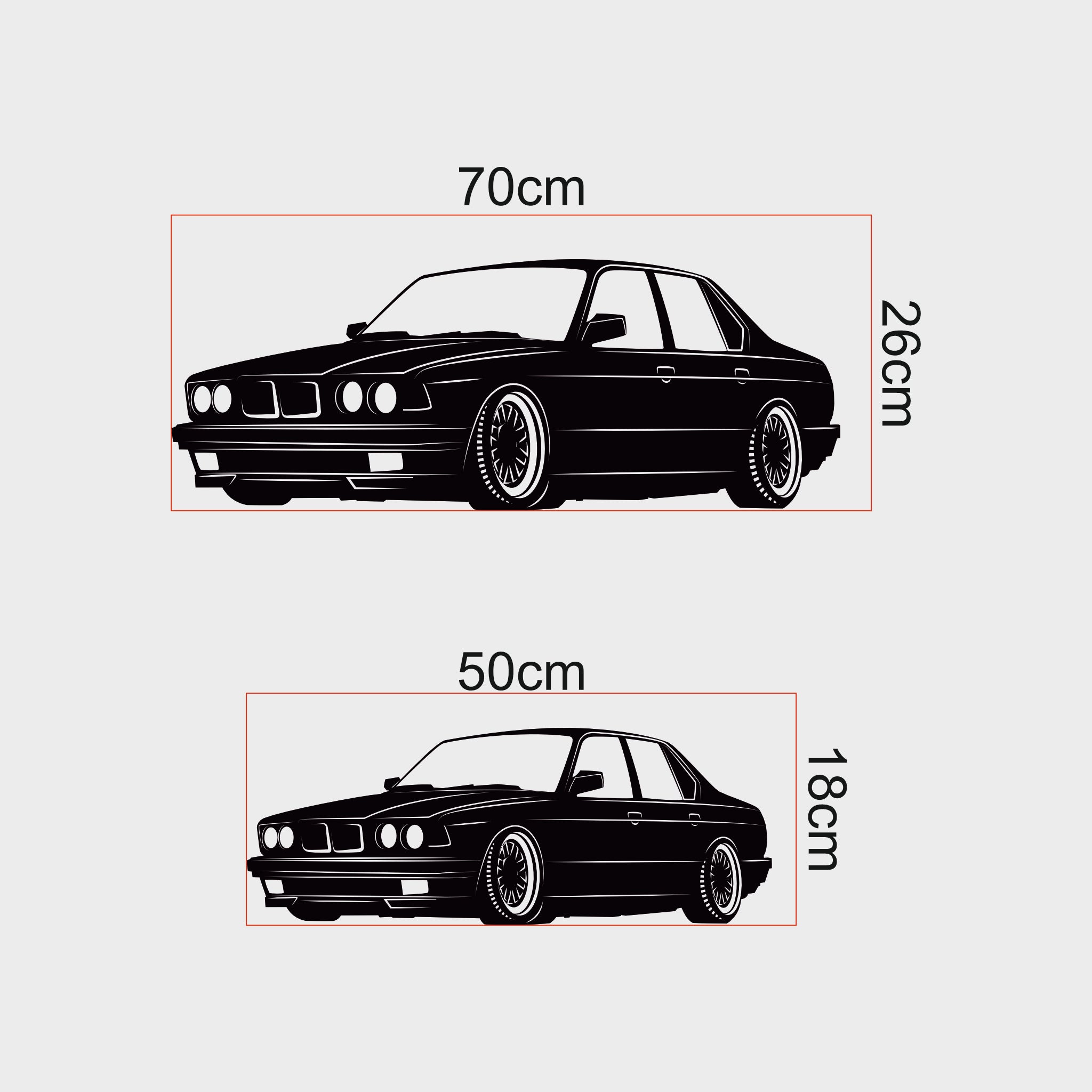 BMW E34 Metal Duvar Dekoru | Klasik Bavyera Otomobil Sanatı