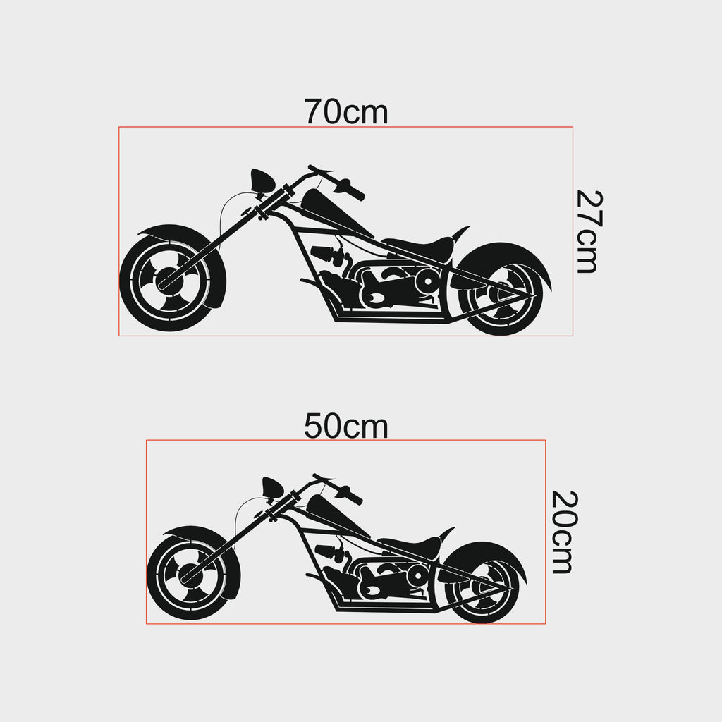 Chopper Motosiklet Metal Duvar Dekoru | Özgürlük ve Hız Temalı Tasarım