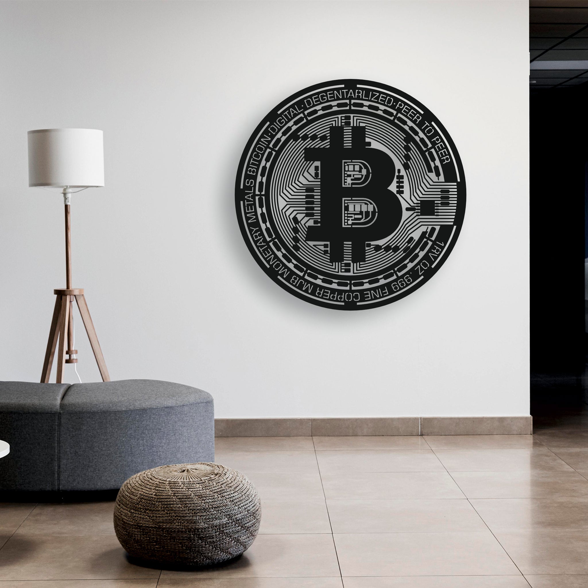 Bitcoin Kripto Para Metal Duvar Dekoru | Finans ve Teknoloji Temalı Tasarım