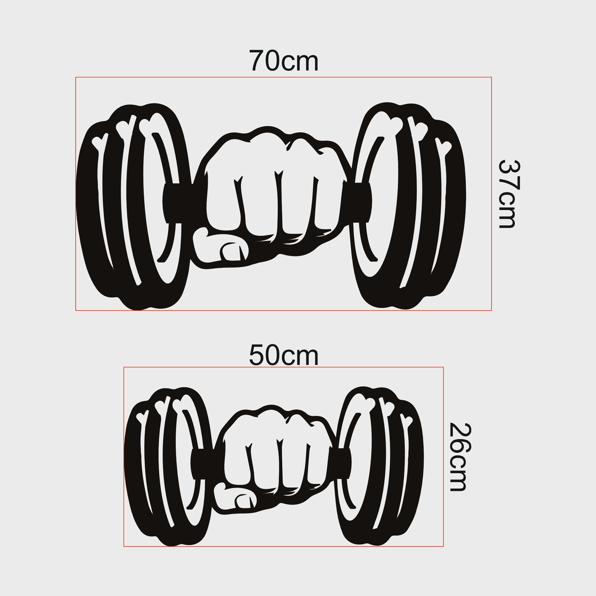 Dambıl Tutan El Metal Duvar Dekoru | Güç ve Fitness Temalı Tasarım