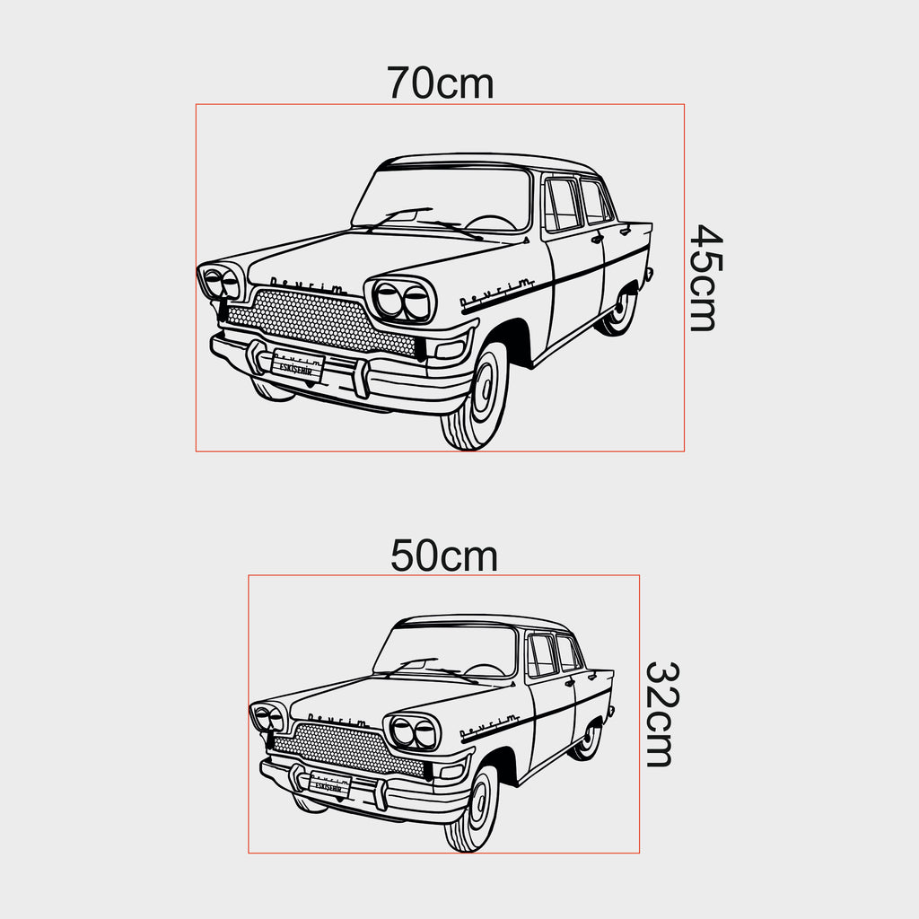 Devrim Arabası Metal Duvar Dekoru | Türkiye'nin İlk Yerli Otomobili