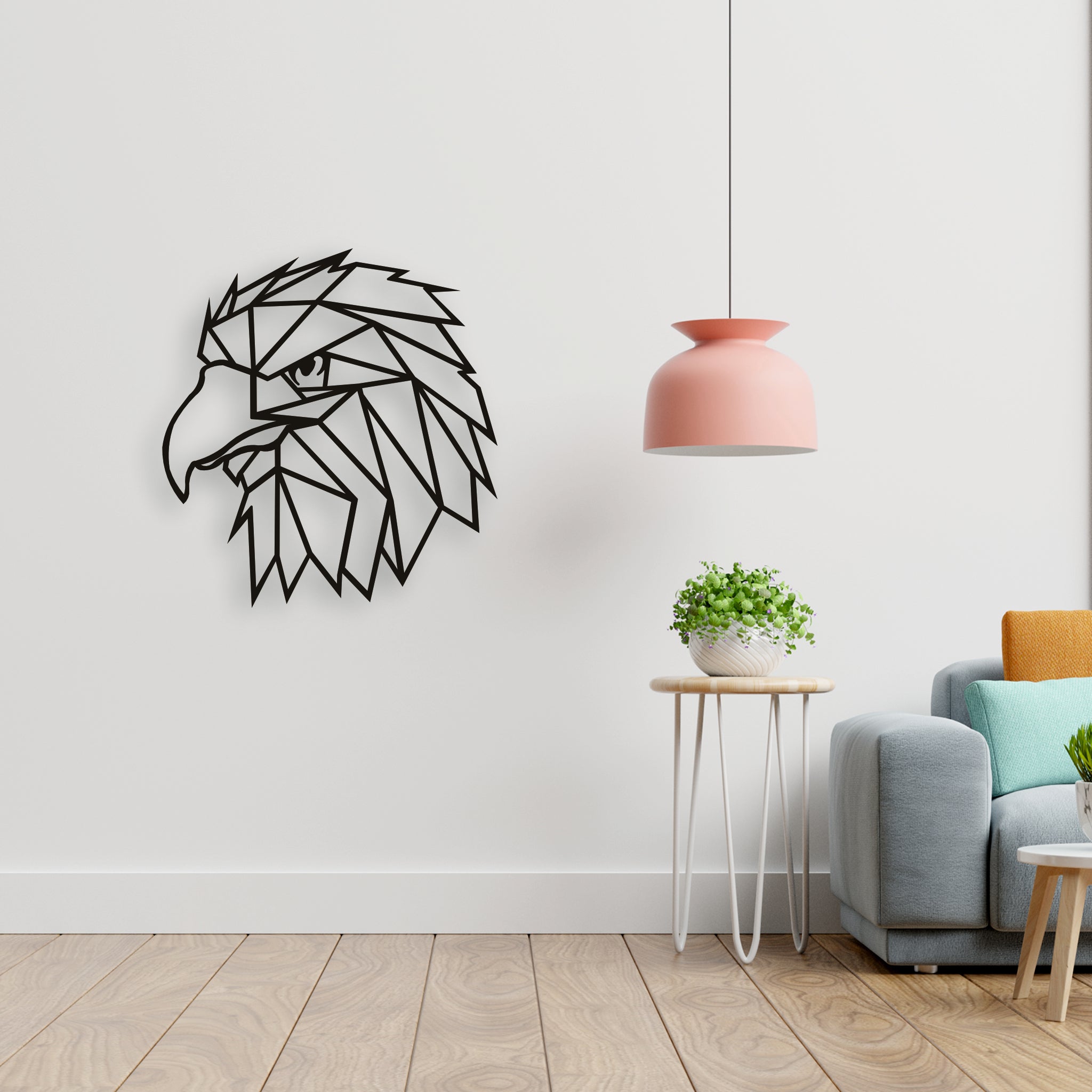 Geometrik Kartal Metal Duvar Dekoru | Güçlü ve Modern Tasarım