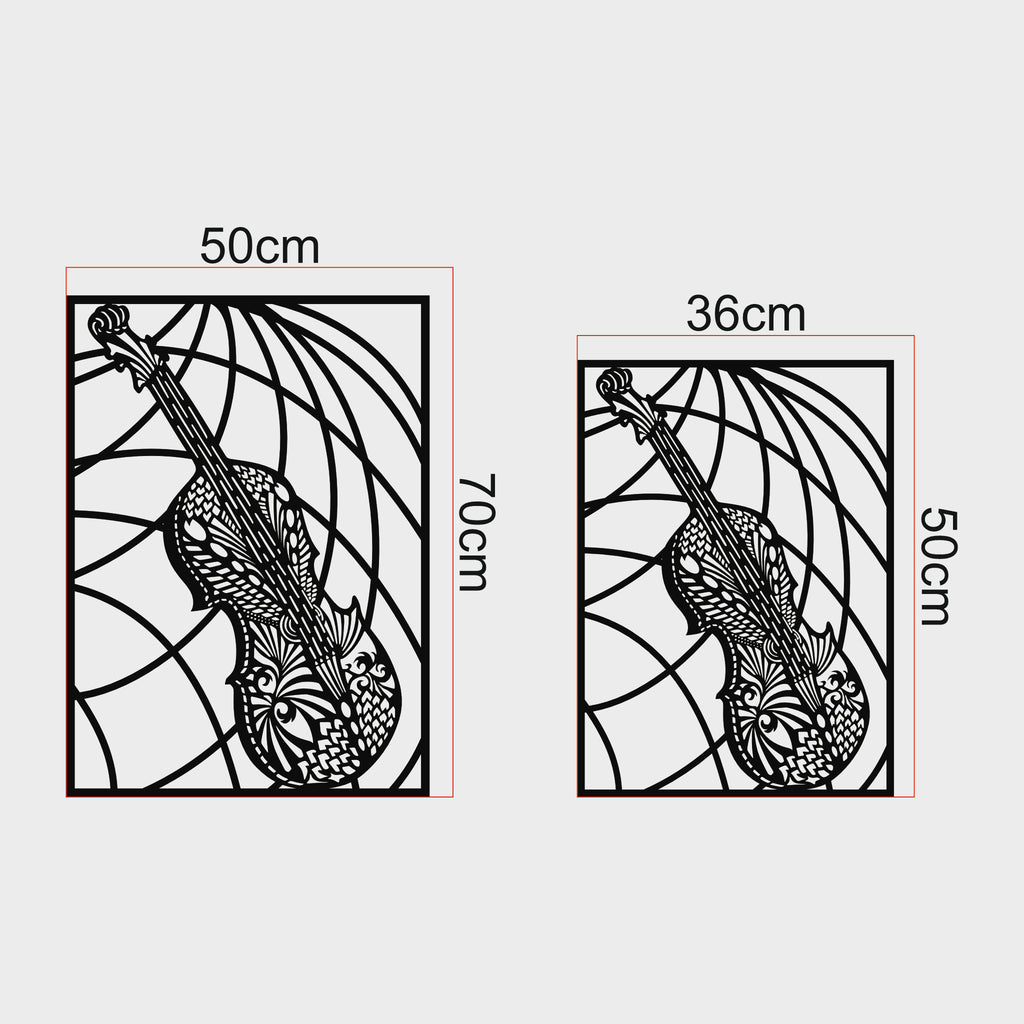 Melodinin Kalbi: Lazer Kesim Detaylı Keman Metal Tablo