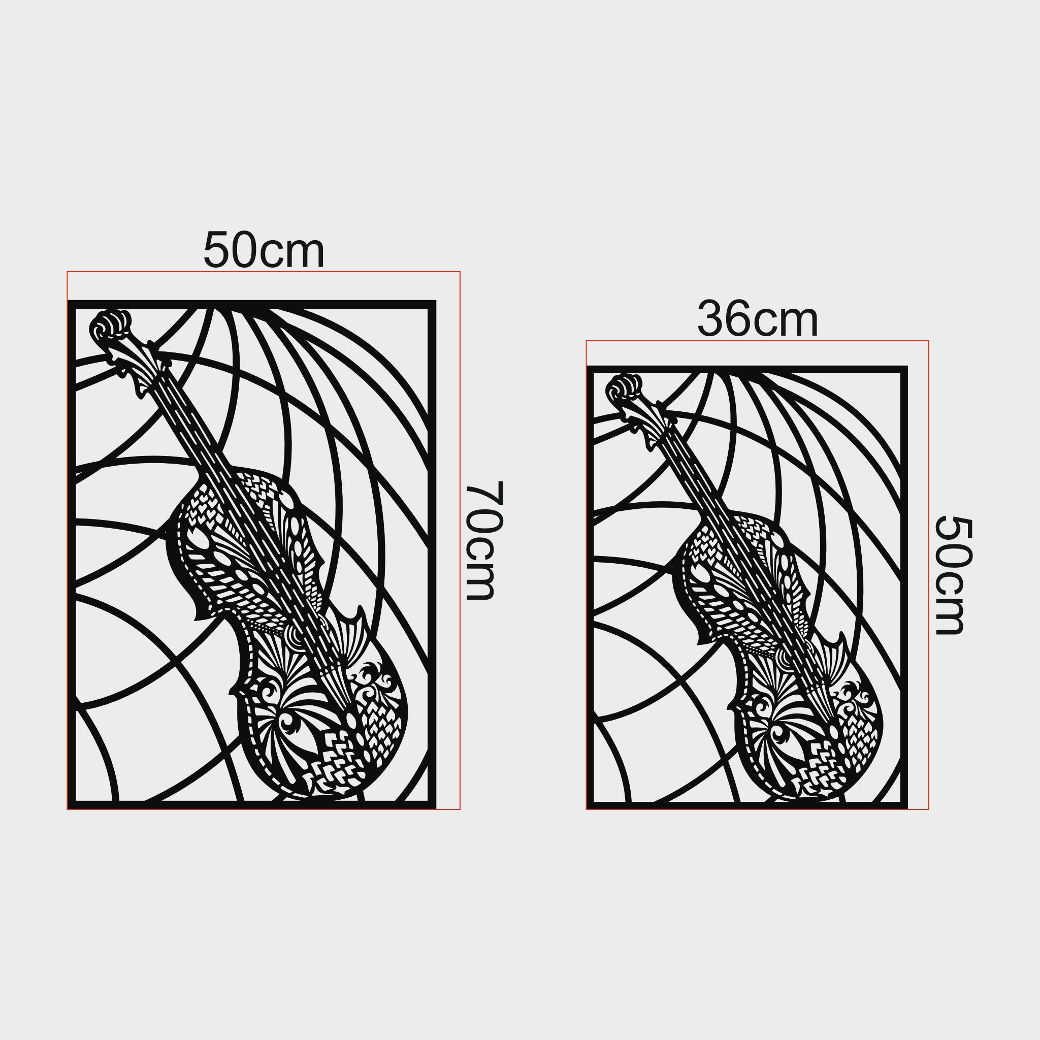Melodinin Kalbi: Lazer Kesim Detaylı Keman Metal Tablo