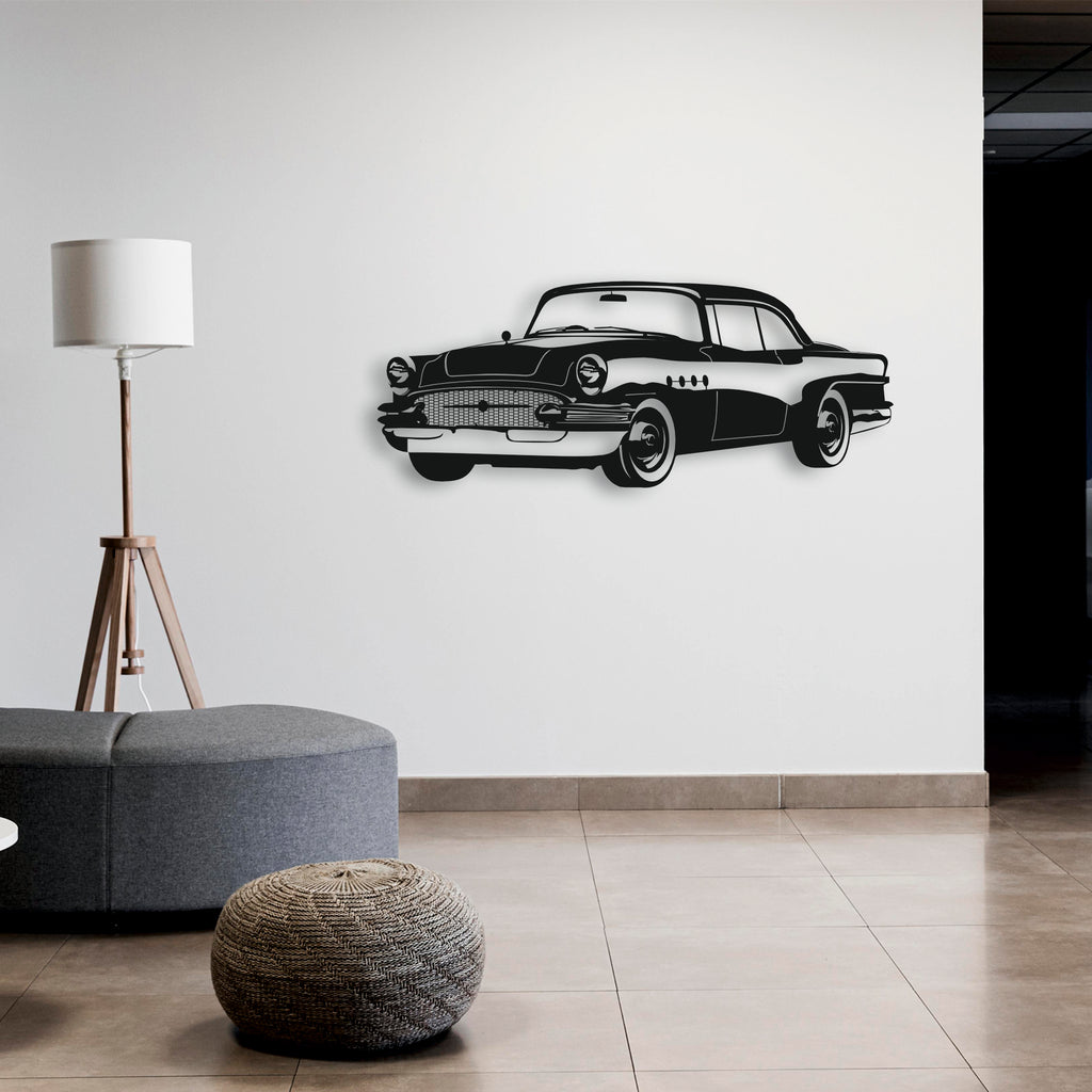 Klasik Amerikan Arabası Metal Duvar Dekoru | Vintage Otomobil Sanatı