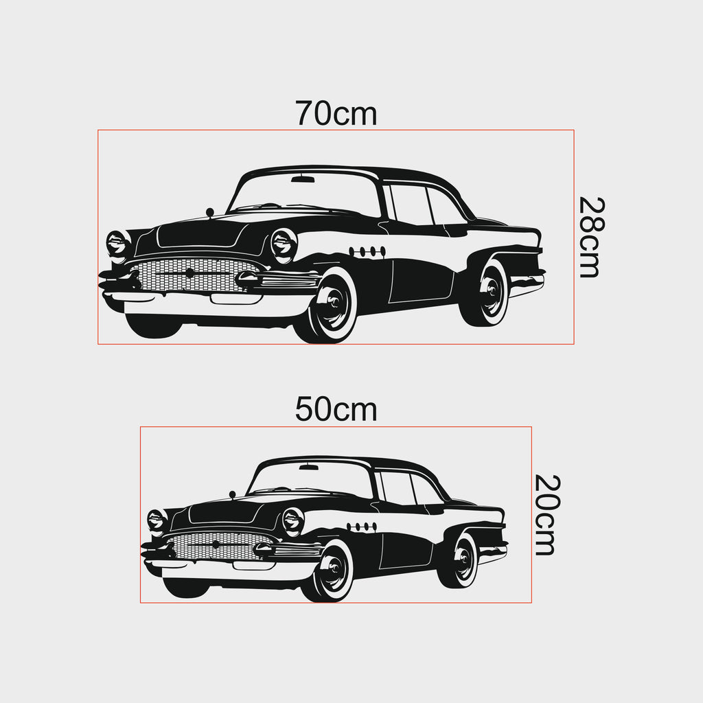 Klasik Amerikan Arabası Metal Duvar Dekoru | Vintage Otomobil Sanatı