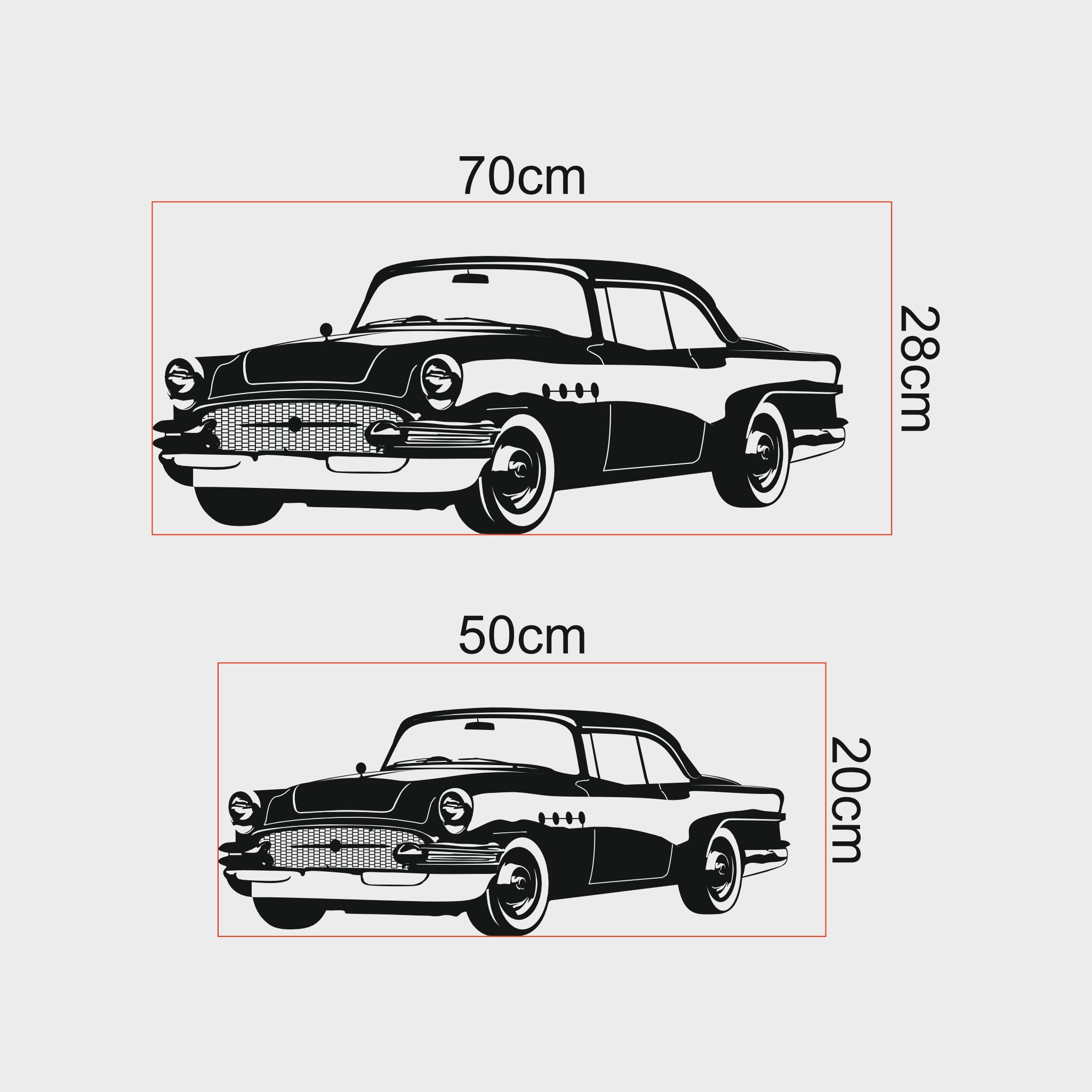 Klasik Amerikan Arabası Metal Duvar Dekoru | Vintage Otomobil Sanatı