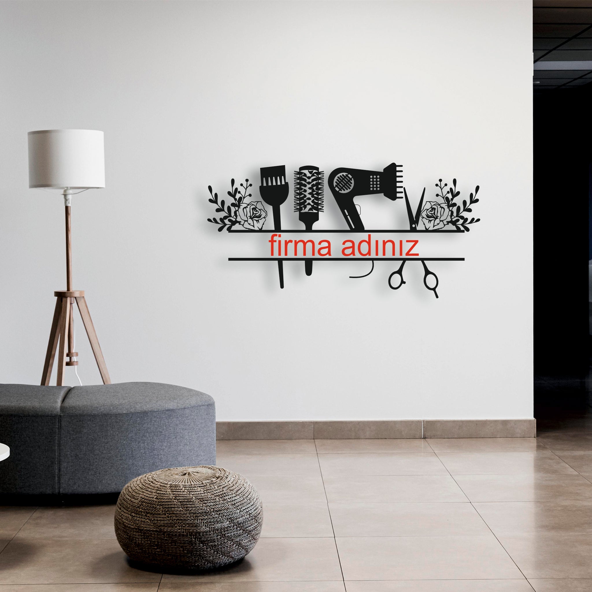 Kuaför Salonu Kişiye Özel Metal Tabela | Saç Tasarım ve Güzellik Dekoru