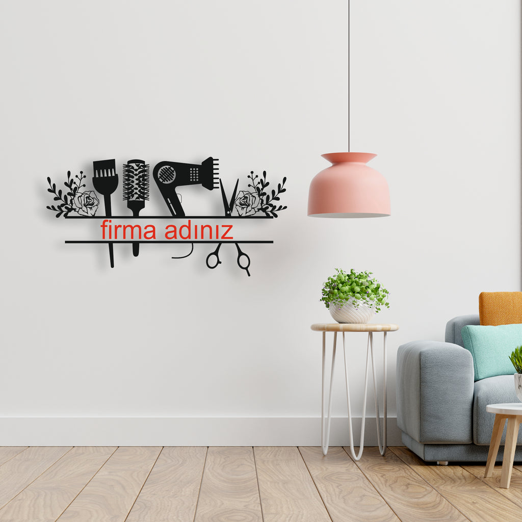 Kuaför Salonu Kişiye Özel Metal Tabela | Saç Tasarım ve Güzellik Dekoru