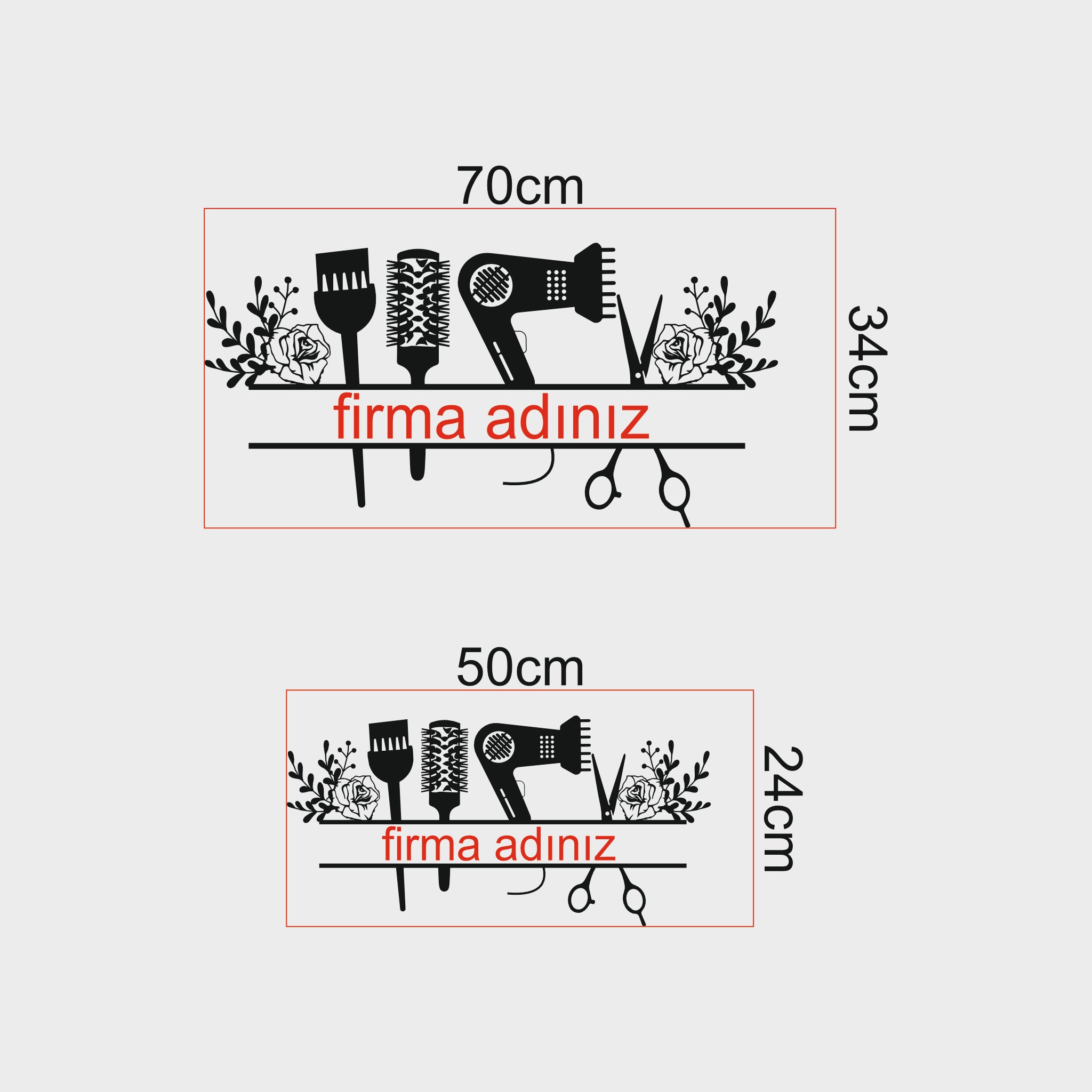 Kuaför Salonu Kişiye Özel Metal Tabela | Saç Tasarım ve Güzellik Dekoru