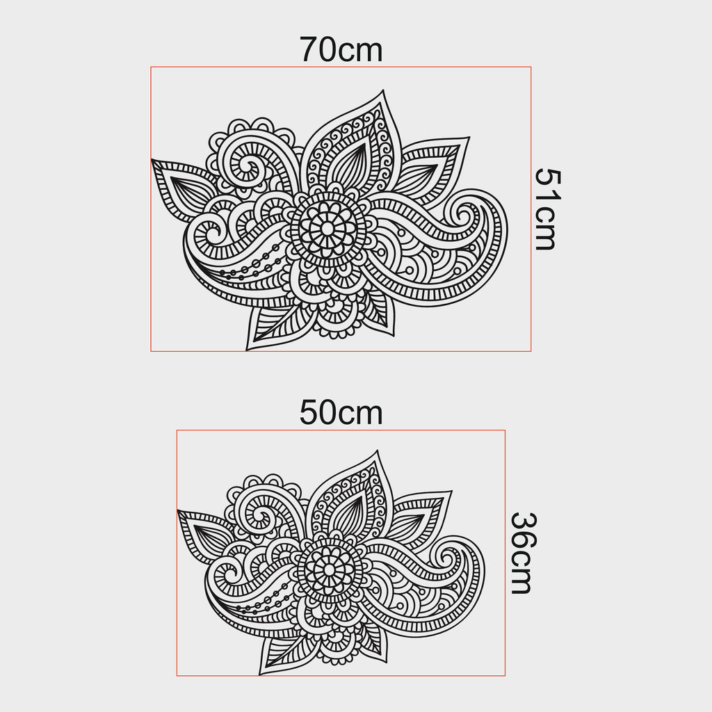 Detaylı Mandala Çiçek Metal Tablo | Yoga/Meditasyon ve Salon Dekoru