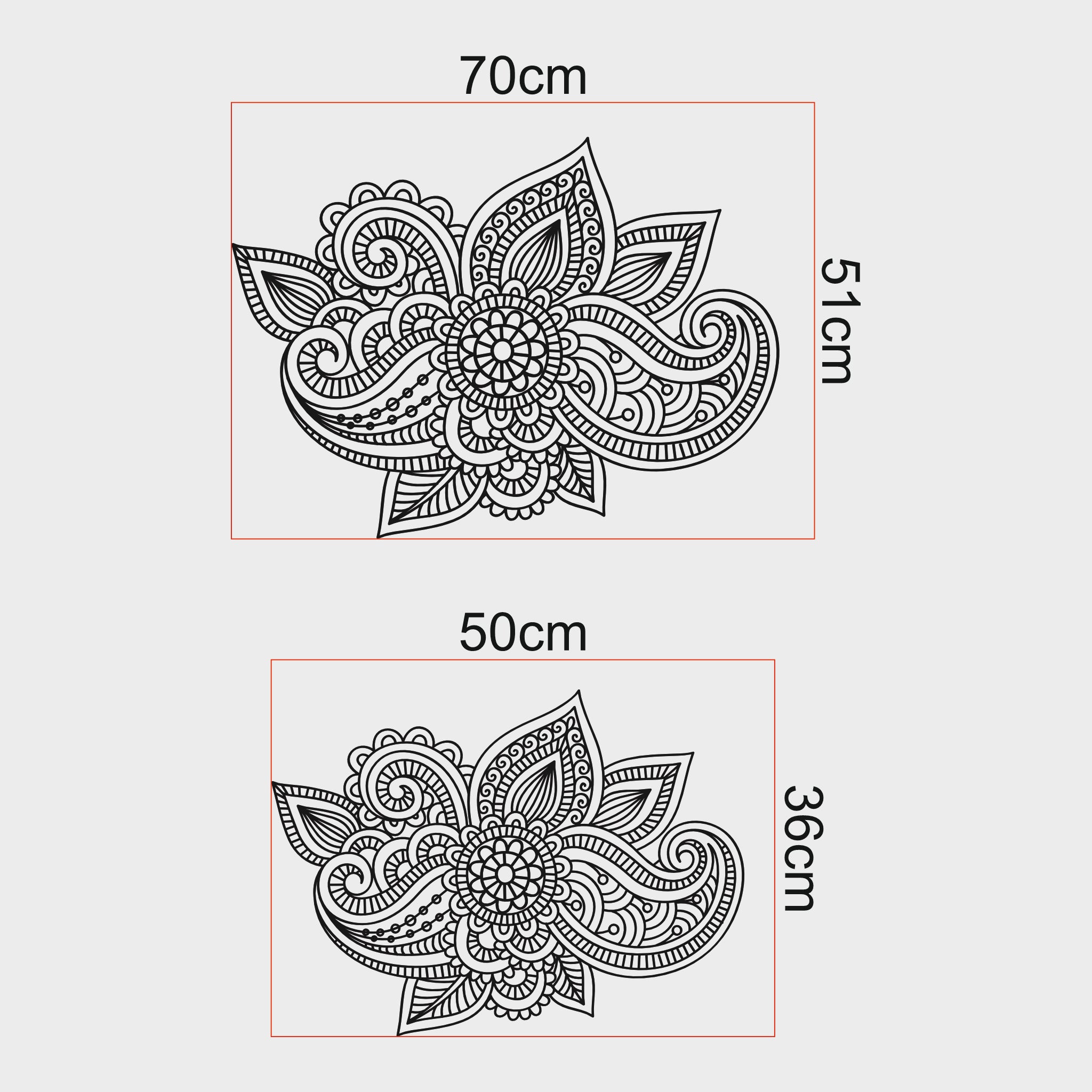 Detaylı Mandala Çiçek Metal Tablo | Yoga/Meditasyon ve Salon Dekoru