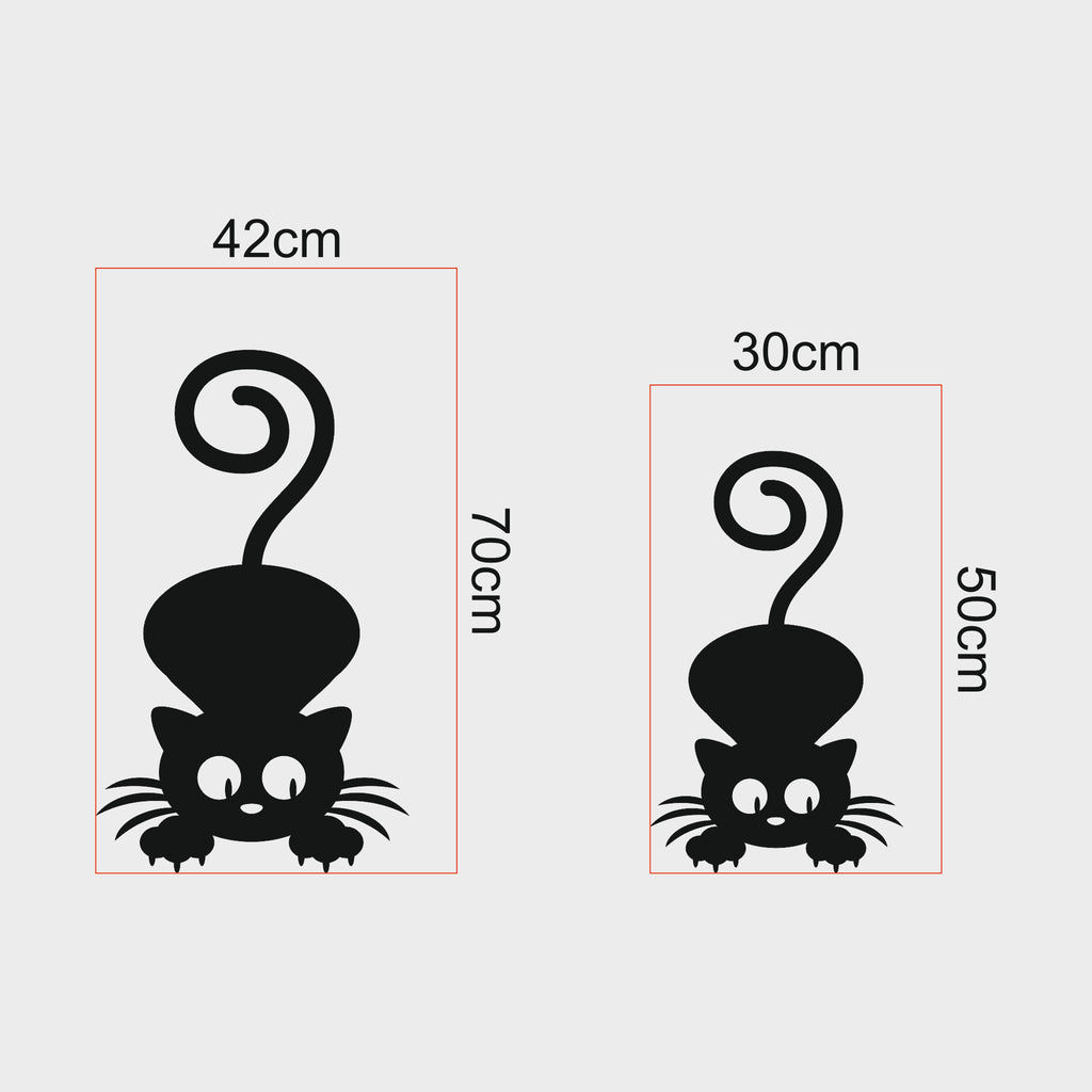 Meraklı Kedi Metal Duvar Dekoru | Eğlenceli Ev Sanatı