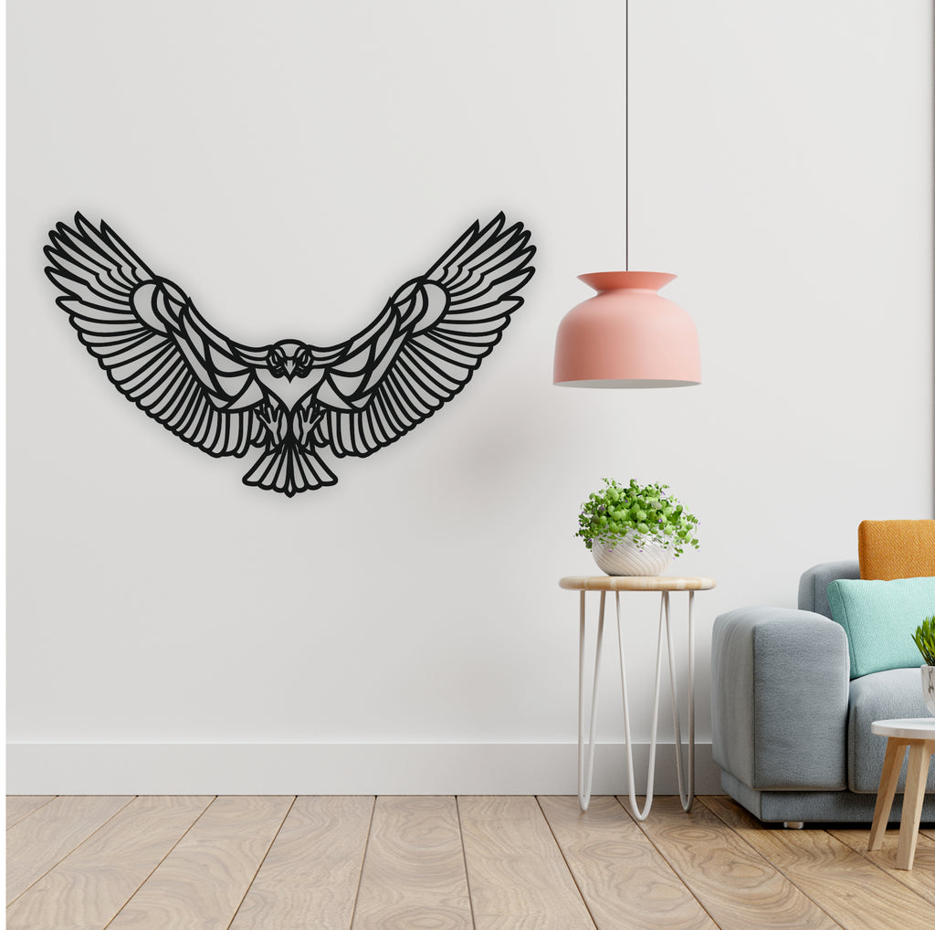 Geometrik Kartal Metal Duvar Tablosu