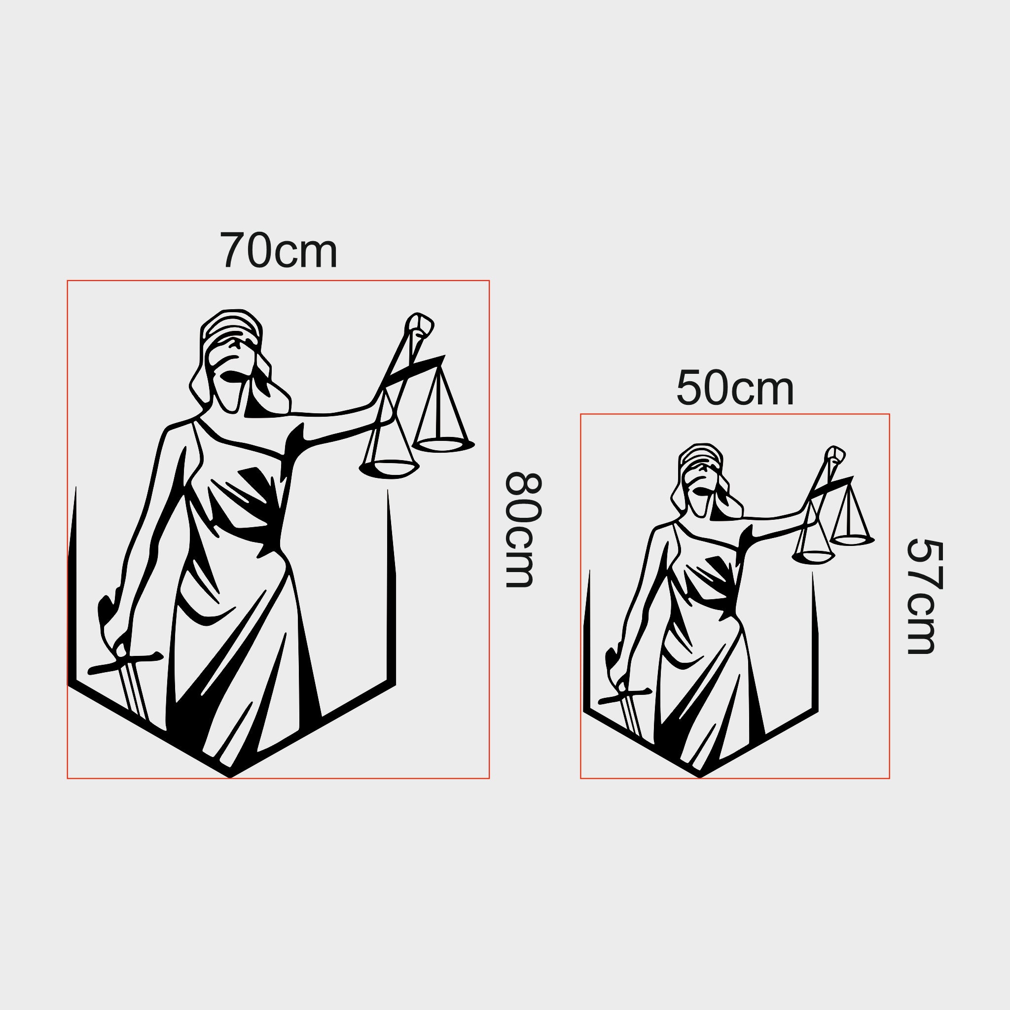 Adaletin Silueti Metal Duvar Dekoru – Lady Justice Tasarımı