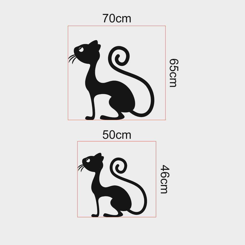 Şık Kedi Silüeti Metal Duvar Dekoru | Minimalist Ev Sanatı