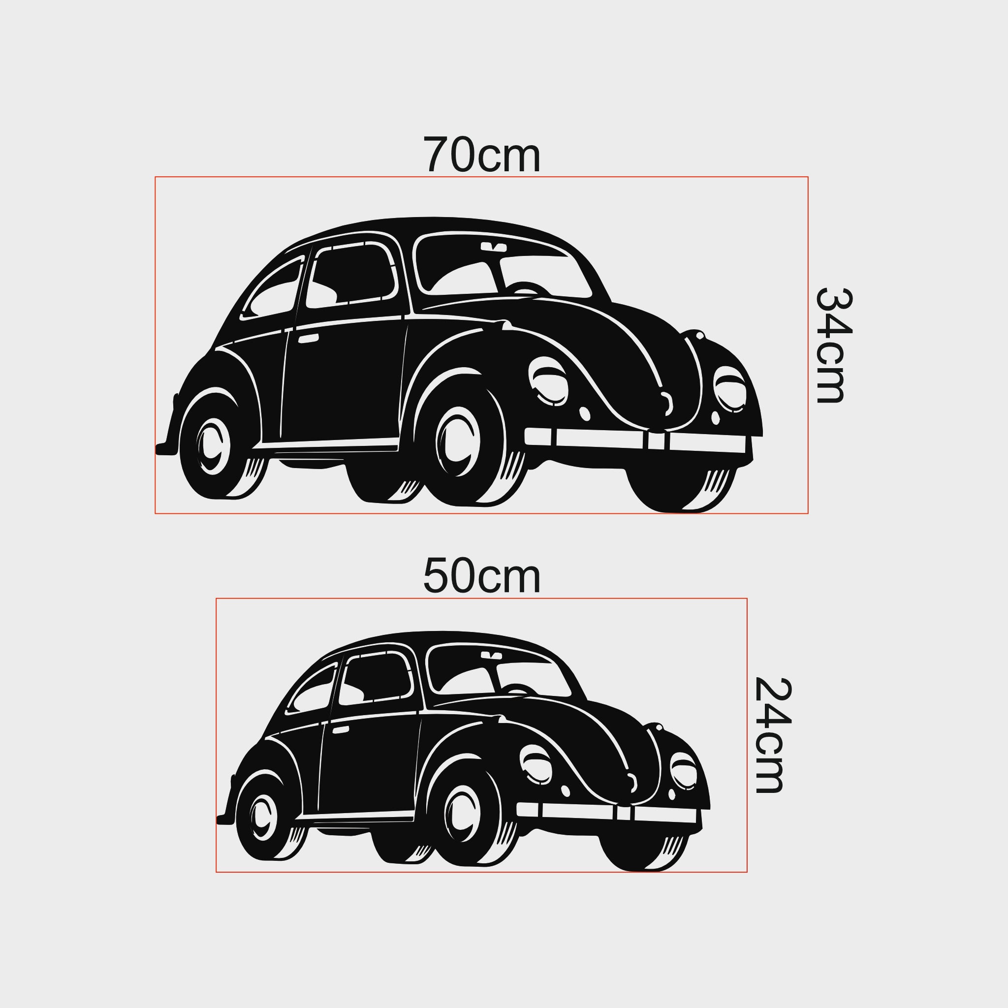 Volkswagen Beetle Metal Duvar Dekoru | Kaplumbağa Araba Sanatı