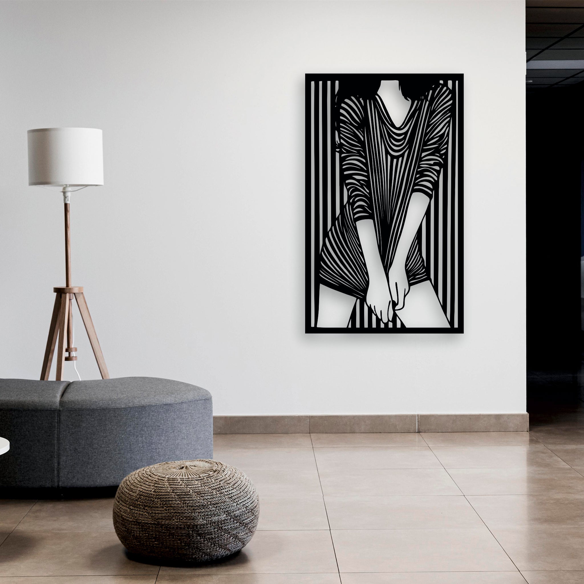 Sanatsal Kadın Silüeti Metal Duvar Panosu | Estetik ve Şık Dekor