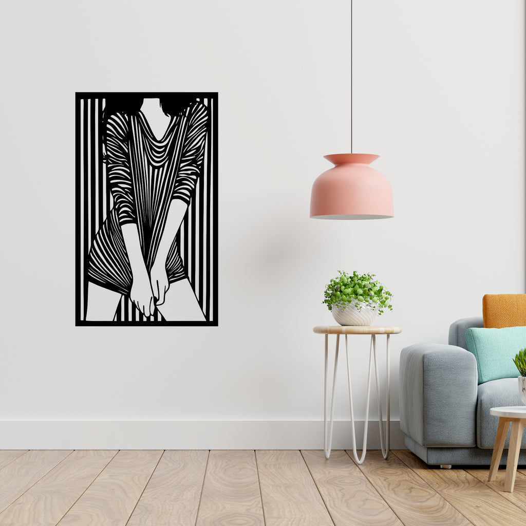 Sanatsal Kadın Silüeti Metal Duvar Panosu | Estetik ve Şık Dekor