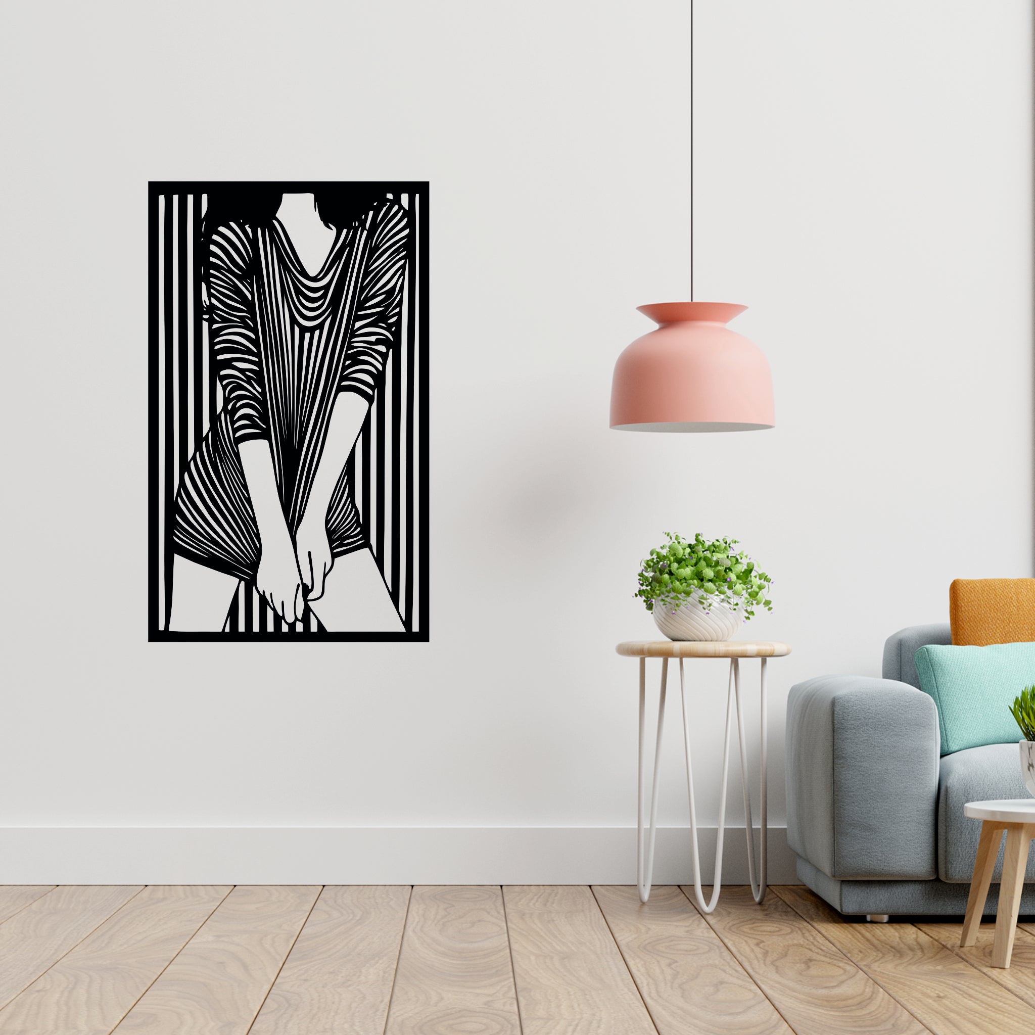 Sanatsal Kadın Silüeti Metal Duvar Panosu | Estetik ve Şık Dekor