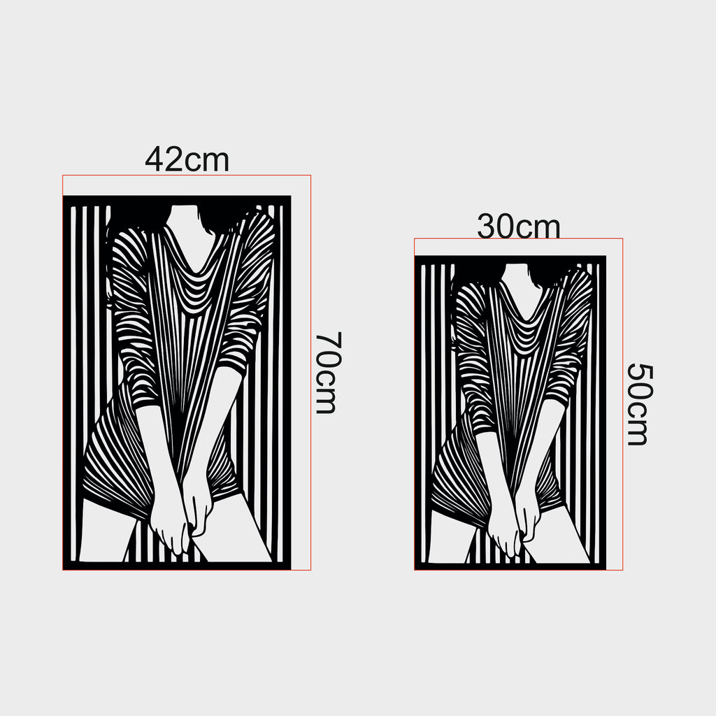 Sanatsal Kadın Silüeti Metal Duvar Panosu | Estetik ve Şık Dekor