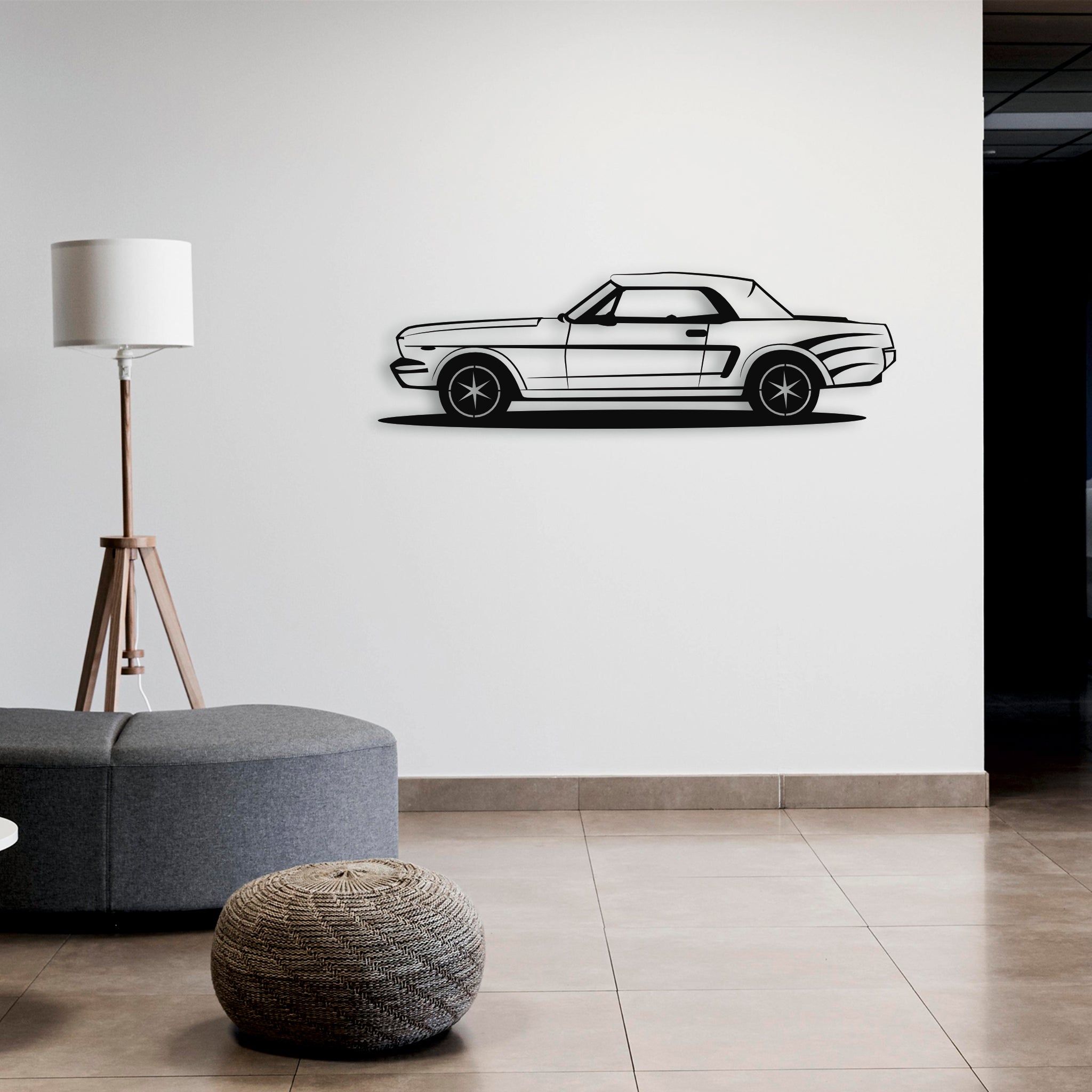 Klasik Mustang Metal Duvar Dekoru | Otomobil Tutkunları için Sanat