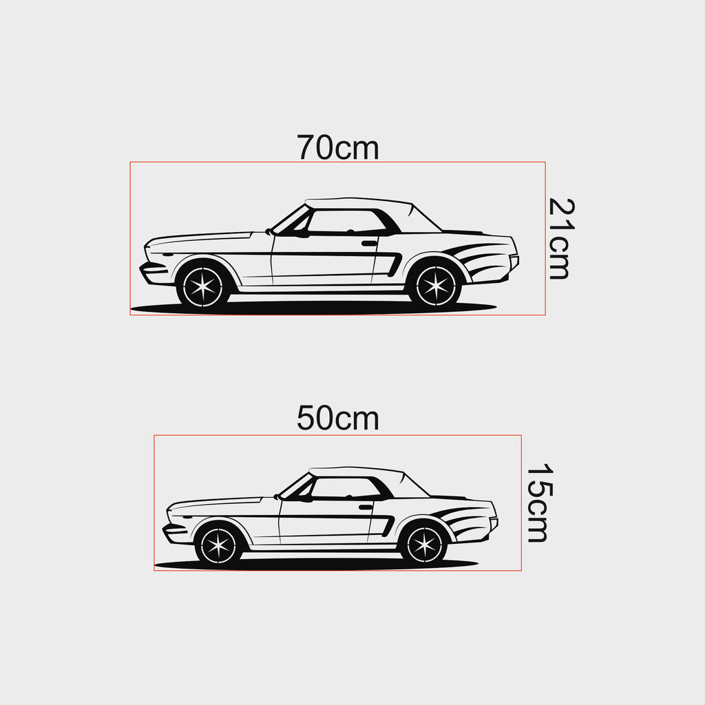 Klasik Mustang Metal Duvar Dekoru | Otomobil Tutkunları için Sanat